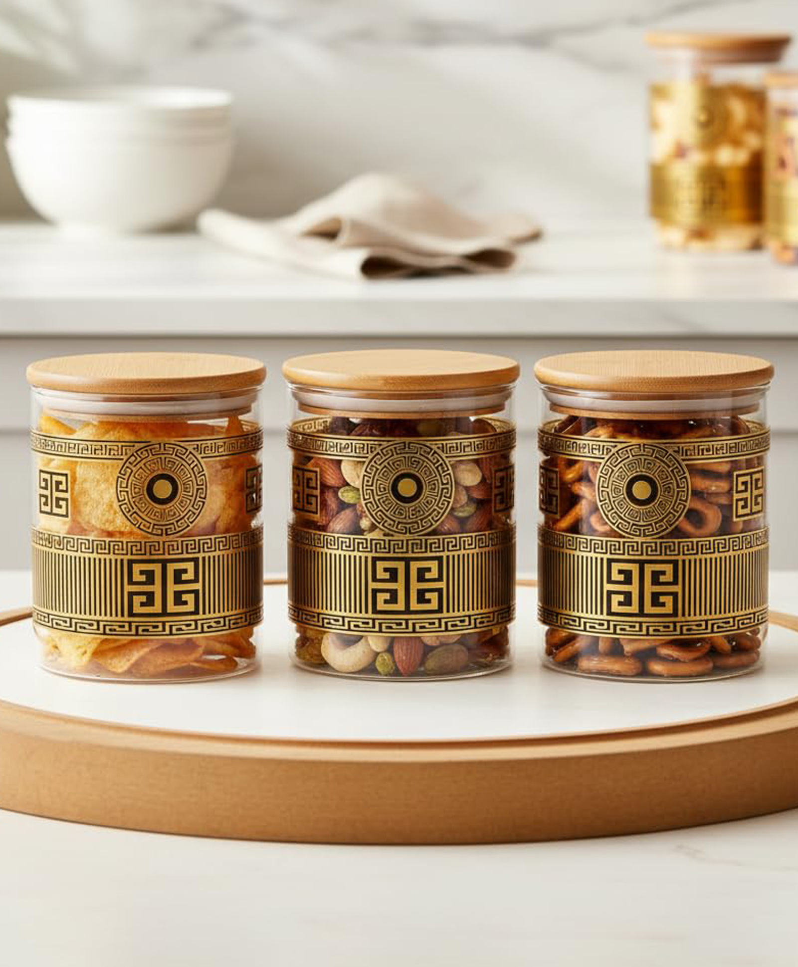 the better home Borosilicate Jars with Bamboo Lid|Set of 3 without holder|850ml Each | PLS780-Q-L | Multi-colour-picture-18