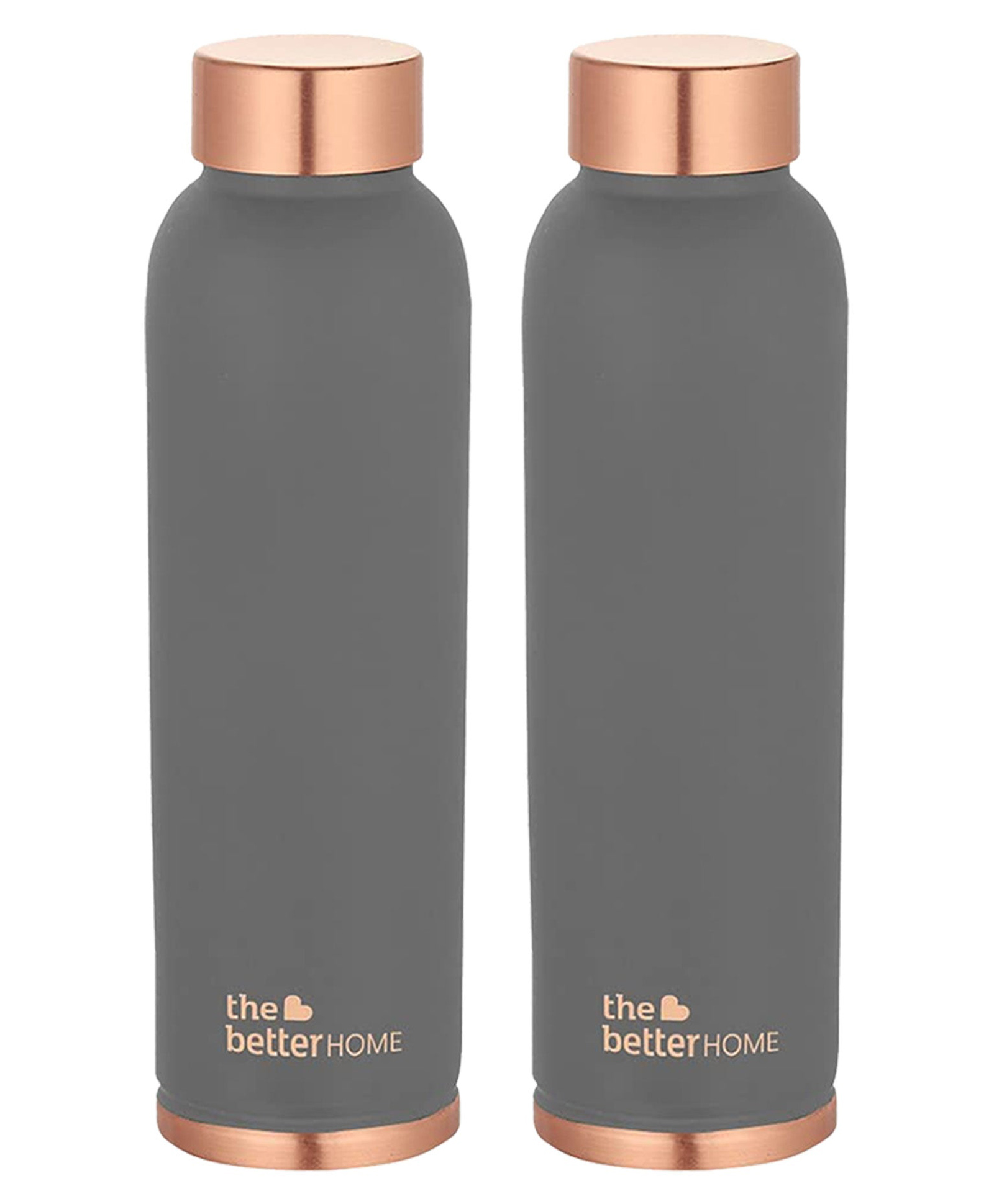 The Better Home Copper Water Bottle 1 Litre | Water Bottle For Office | Water Bottle For Kids | 100% Pure Copper Insulation Wide Mouth With Ergonomic Design | Water Bottle For Home - Grey Pack of 2-image-39