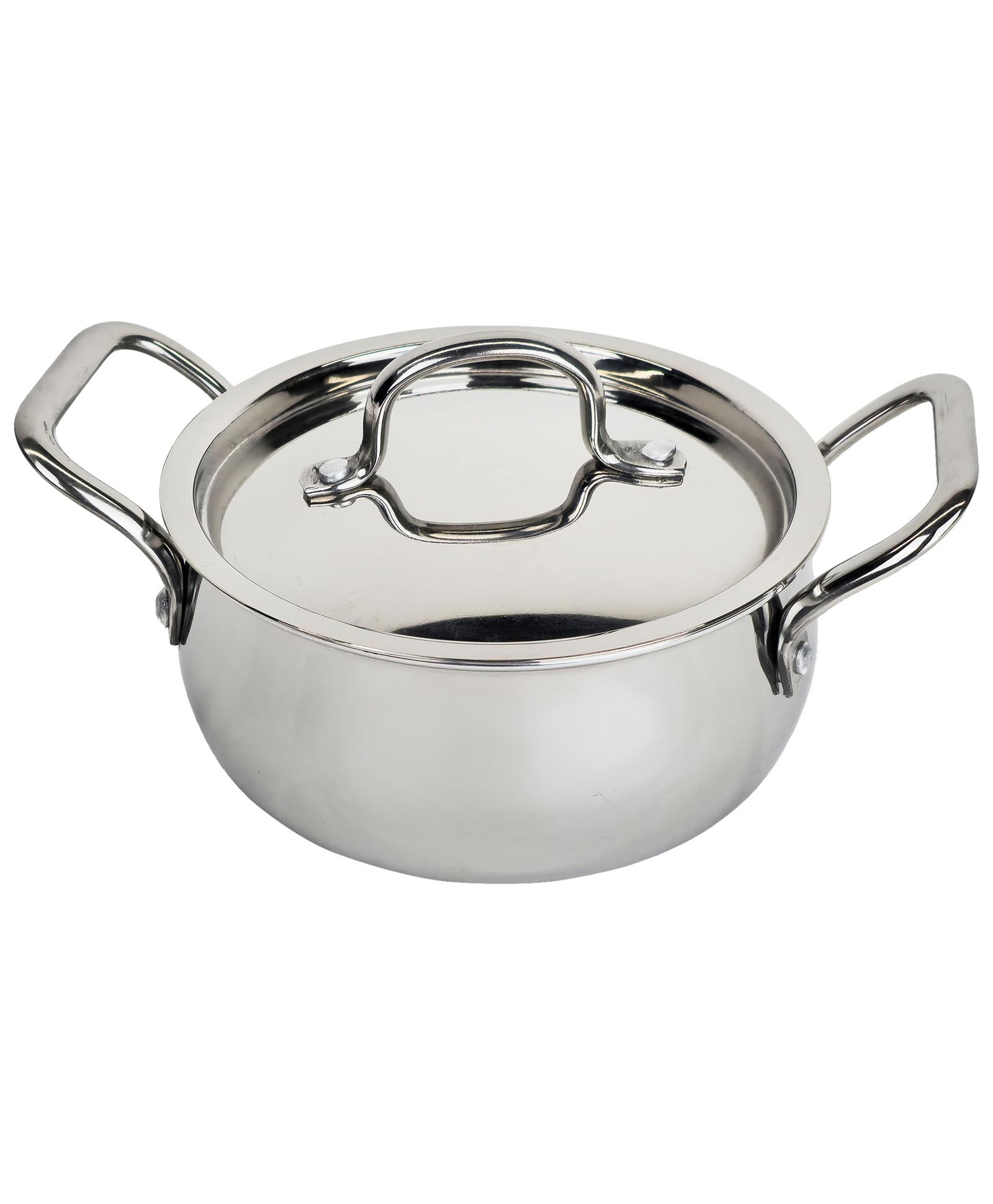 2.5mm Triply Belly Casserole with SS Lid (18 cm)-2.1 ltr-Inner SS 304, 0.4mm Thick, centre Aluminium 1.5mm thick, outside SS 430, 0.6mm thick-image-15