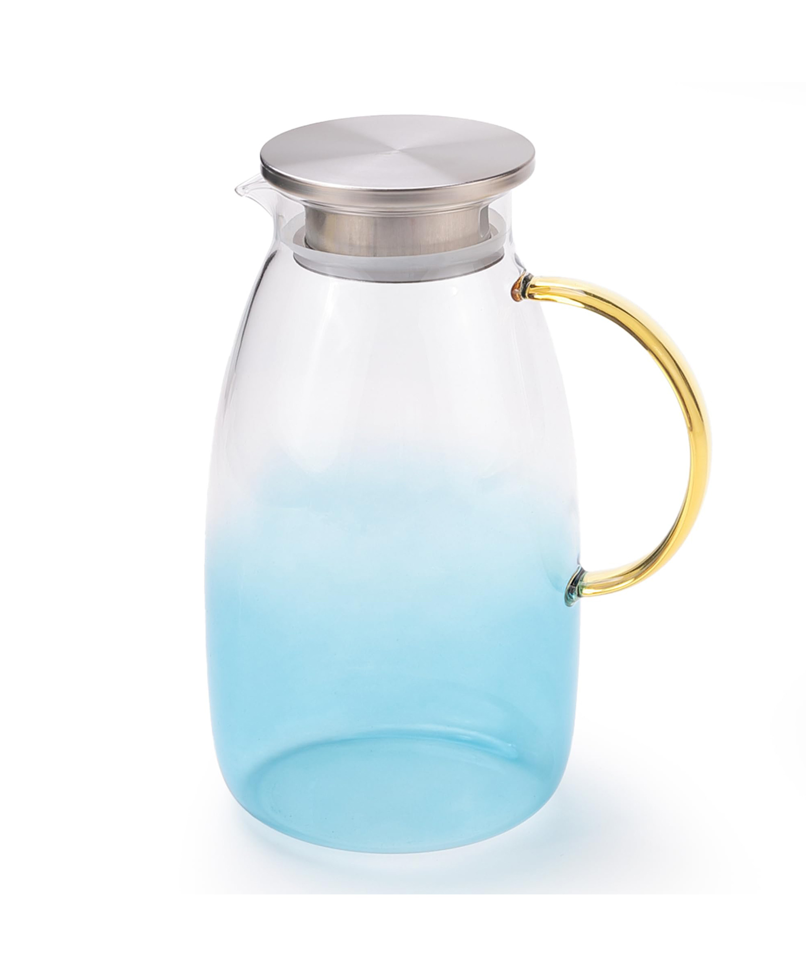 The Better Home Zest (2 LTR) Borosilicate Glass Water Jug for Dining with Stainless Steel Lid & Handle | Leakproof Pitcher | Heat Resistant | Cold Brew, Tea, Coffee, Lemonade | Gift | Blue, 2100 Ml-image-5