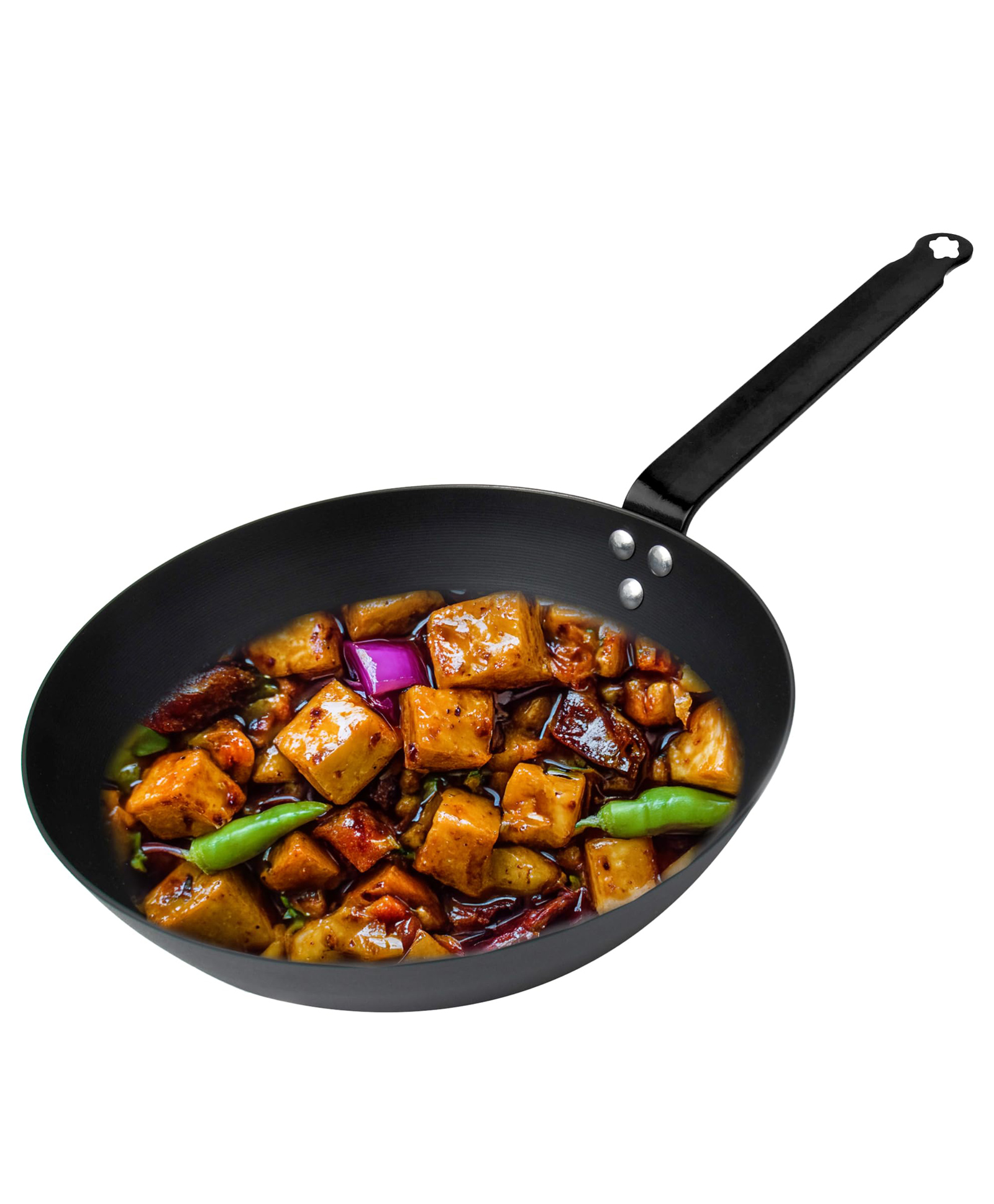 The Better Home Carbon Steel Pan | Pre-Seasoned Non-Stick Pan | Gas & Induction Cookware | Omelette & Fish Cooking | Non-Stick Cookware (Black) (28cm)-picture-39