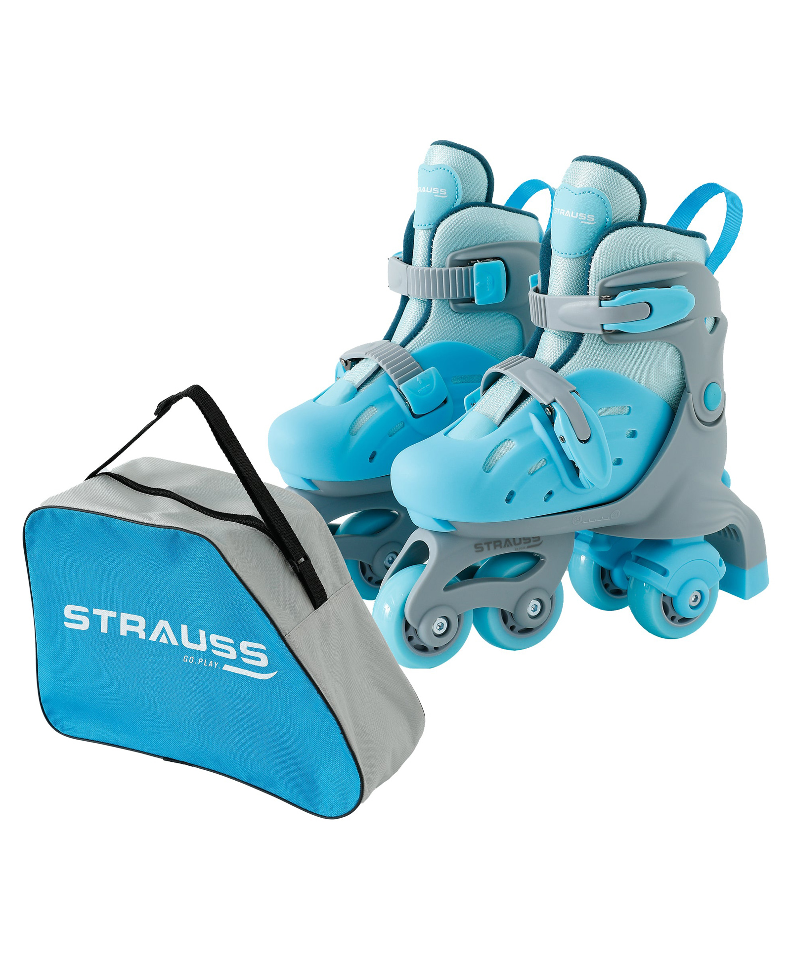 Strauss Convertible (Inline/Roller) Skates | Size S adjustable 17-21.5 cm | LED Light Wheels | Skates for Boys & Girls | No tools required | Detachable Liner for Cleaning | With Brakes | EU 31-34 Size-picture-4