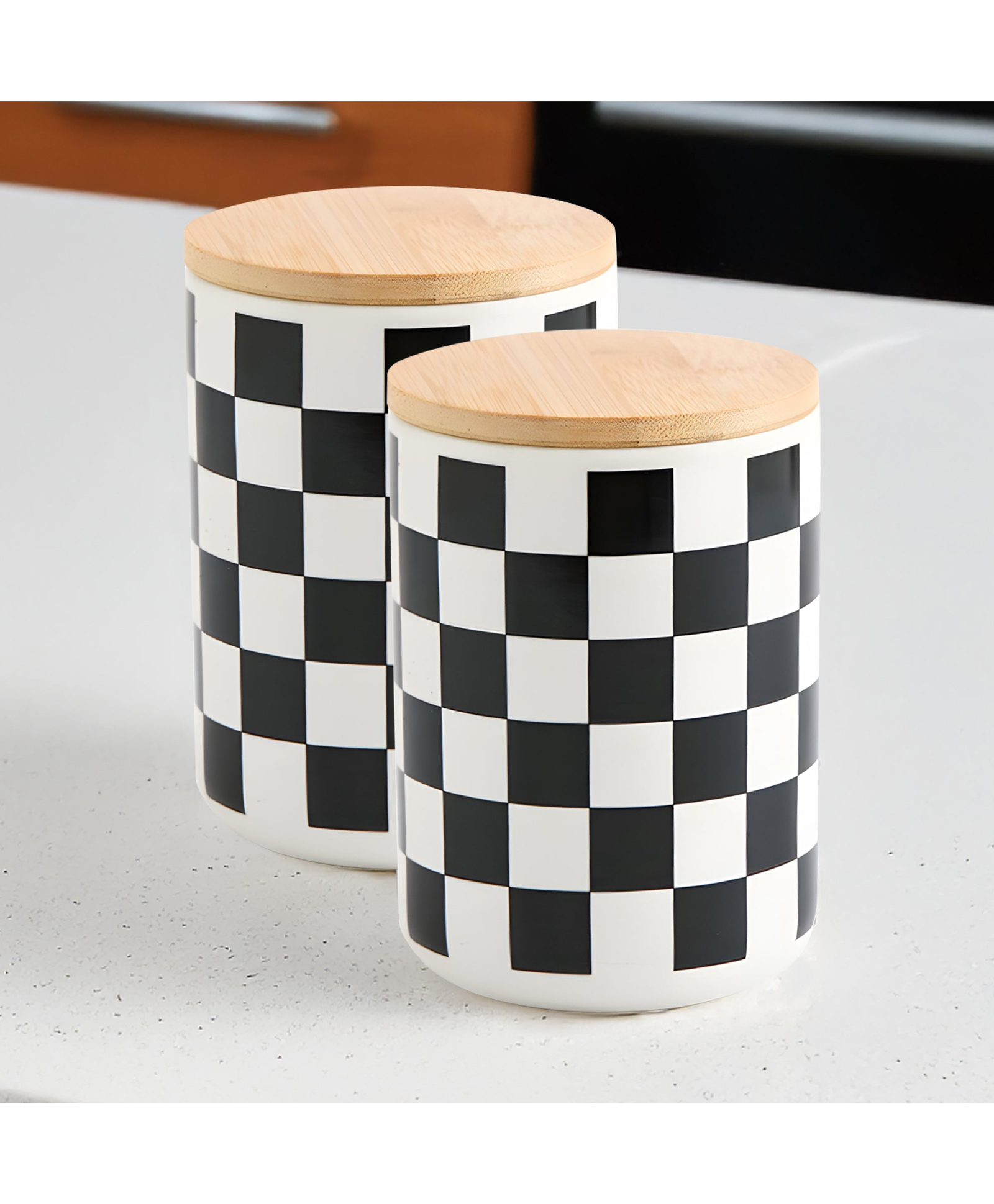the better home 2 Ceramic Jar | 800ml | Black white | Square pattern | YX10-M-SQ-picture-28