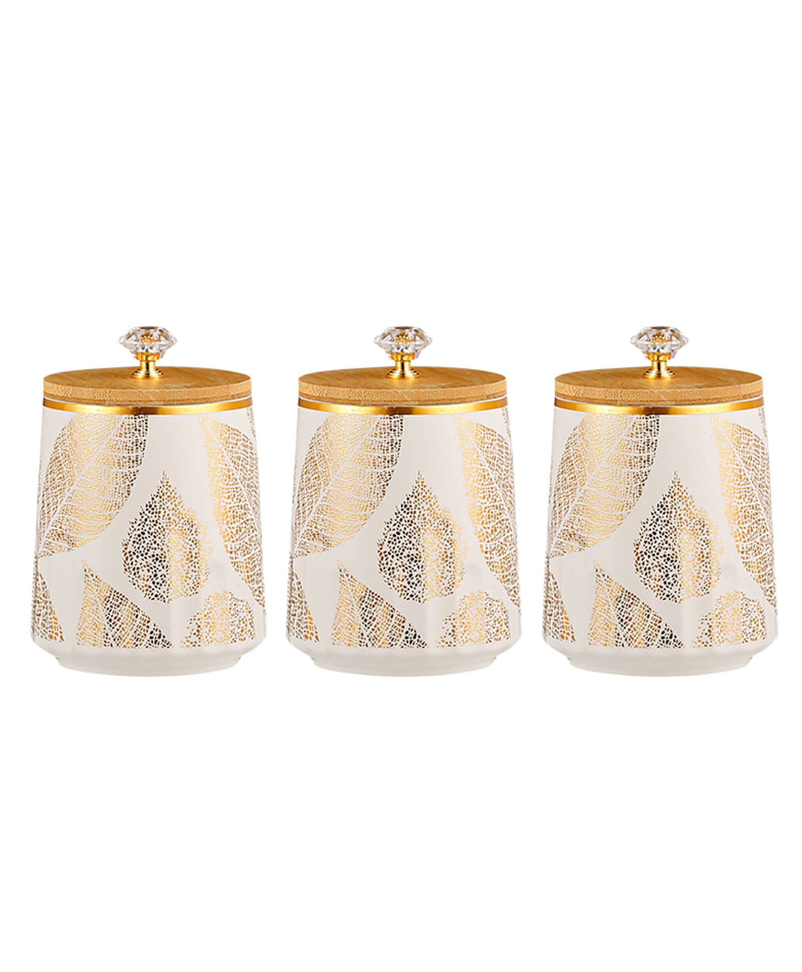 the better home Ceramic Jars with bamboo Lid|Set of 3 without holder|280ml Each | PLS7001-S | Multi-colour-picture-23