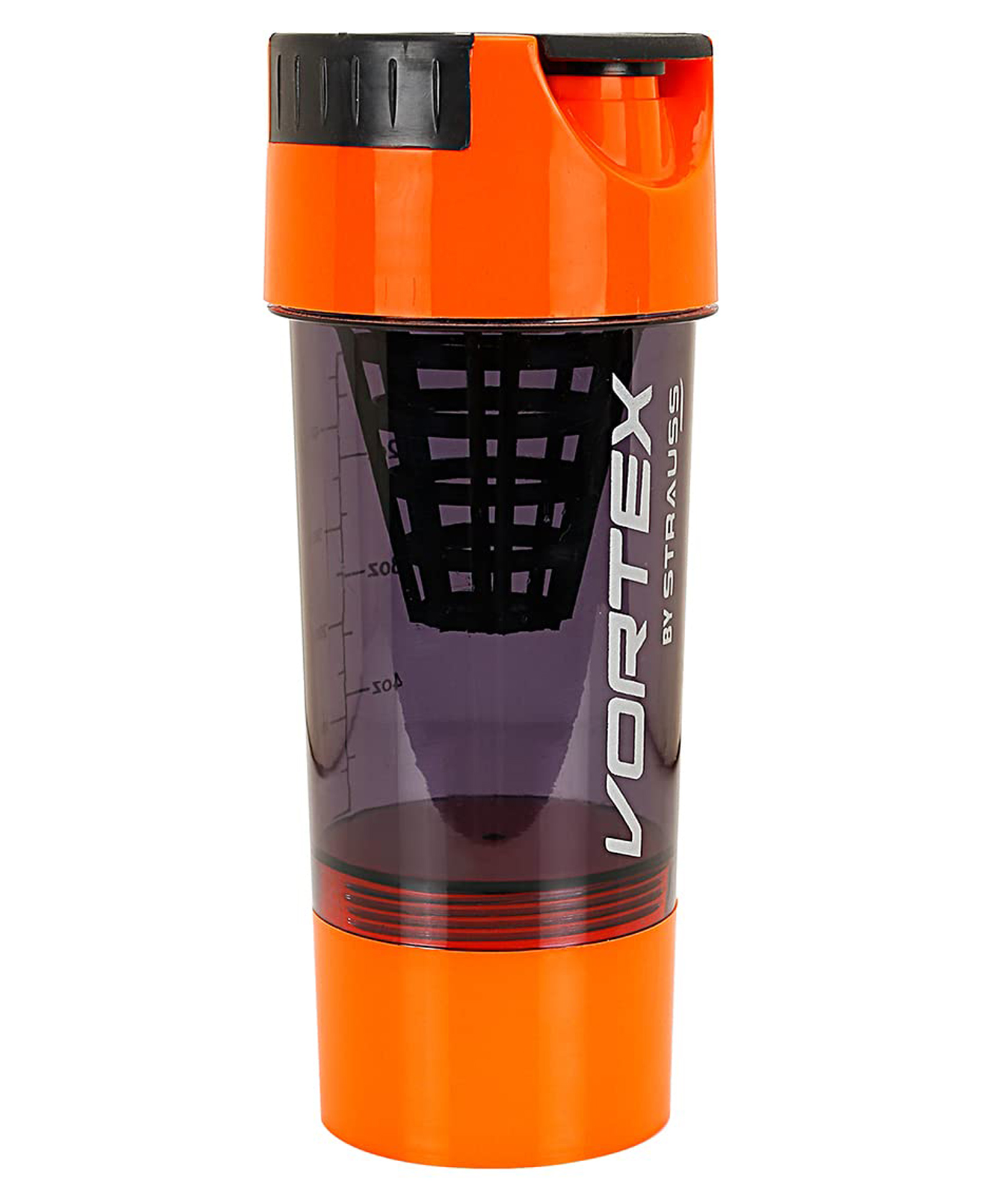 Strauss Vortex Shaker Bottle with Two Storage Compartments | 100% BPA- Free| Leakproof Shaker For Protein Shake | Ideal For Pre Workout and BCAAs| For Both Men and Women | 500ml, (Flourescent Orange)-picture-32