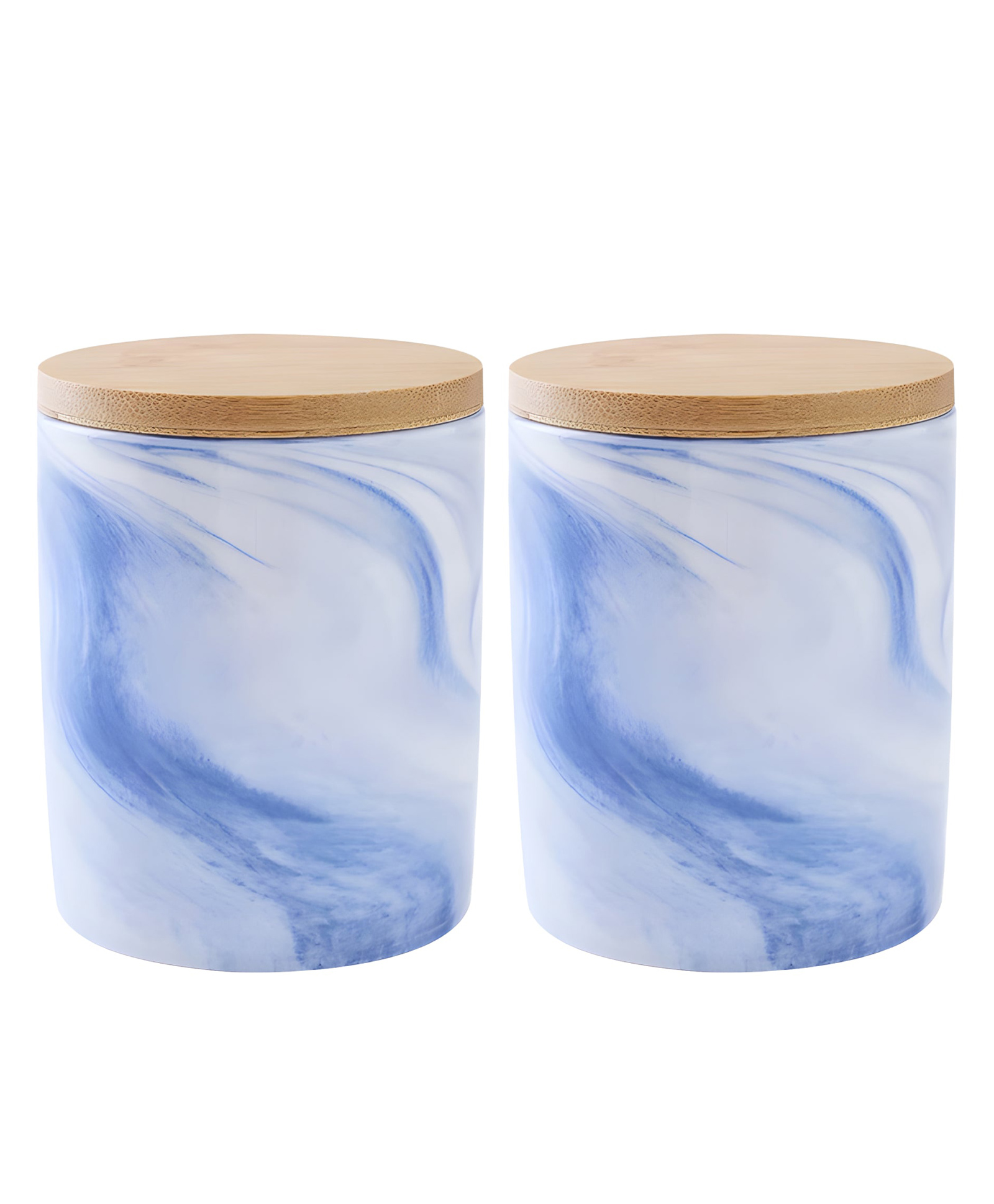 Better Home Ceramic Jars, Bamboo Lid, 2-Pack (400ml), Blue | glass jars set for kitchen storage | jars containers set | ceramic jars kitchen storage-image-42