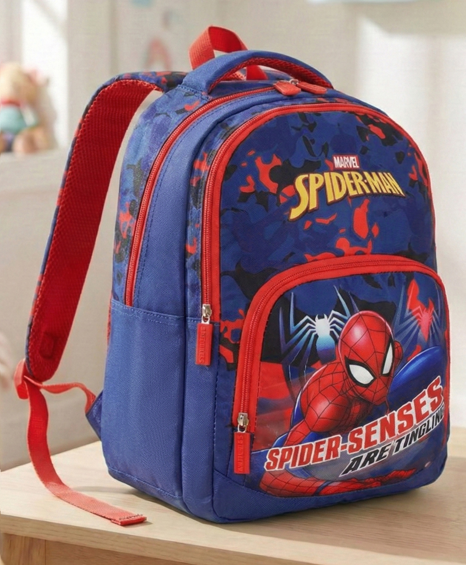 Spider Man School Bag 25 Litres 2 Compartment, 1 Front Pocket Red & Blue - Height 18 Inches-picture-27