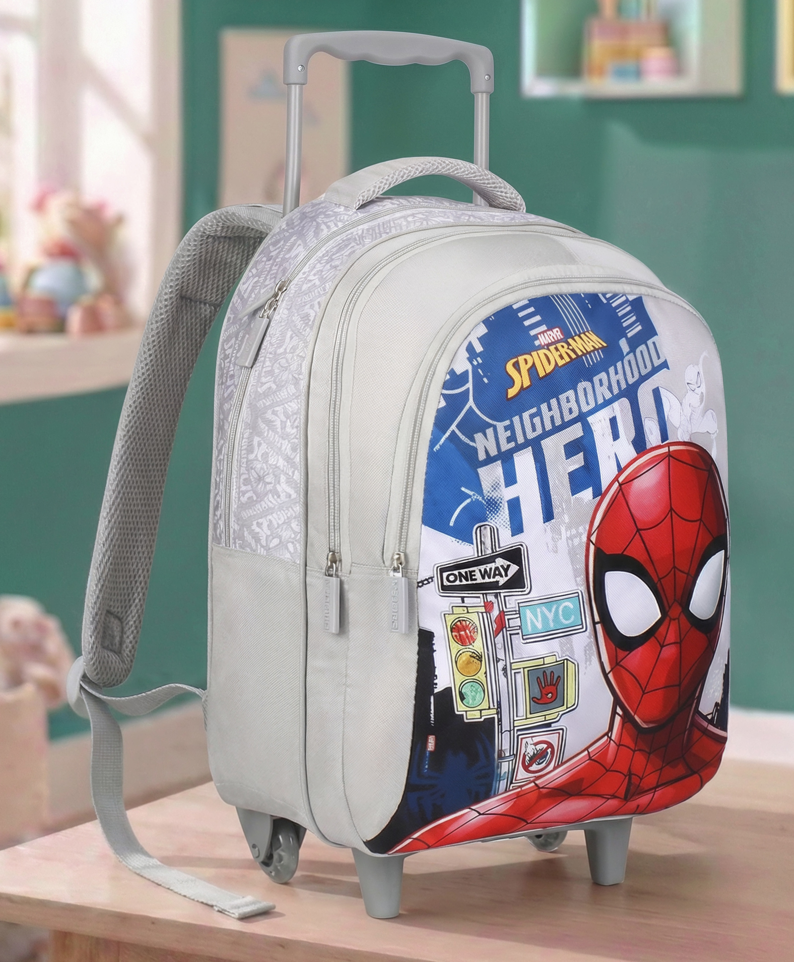 Spider Man Height 18 Inches Trolley School Bag 35 Litres With 3 Compartments - Grey-image-30