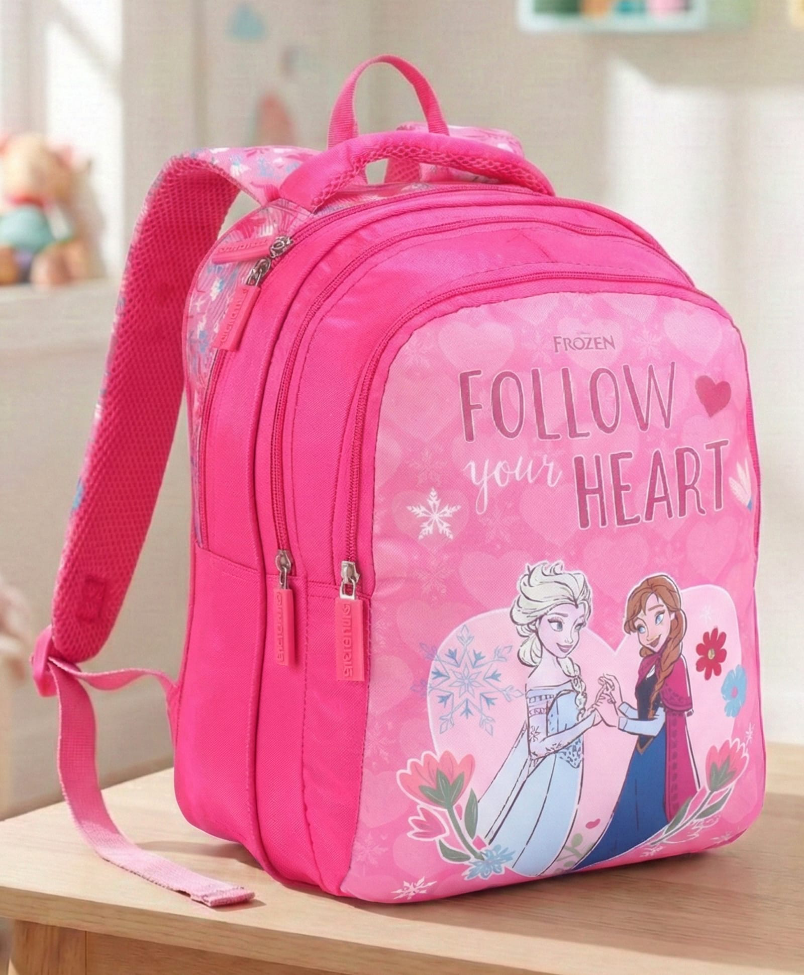 Disney Princess School Bag 25 litres 3 Compartment Pink - Height 18 Inches-image-8