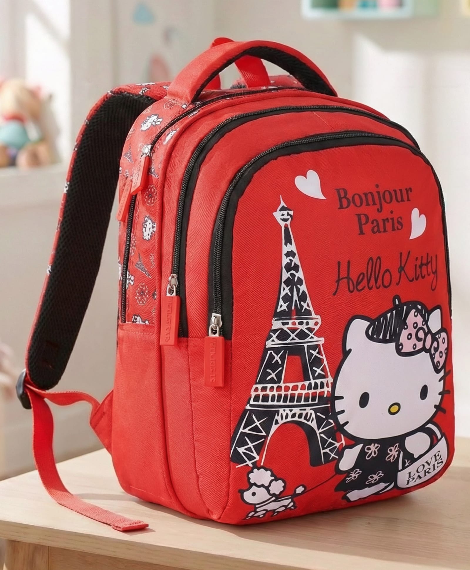 Hello Kitty Height 14 Inches School Bag 11 Litres 3 Compartment - Red-image-8