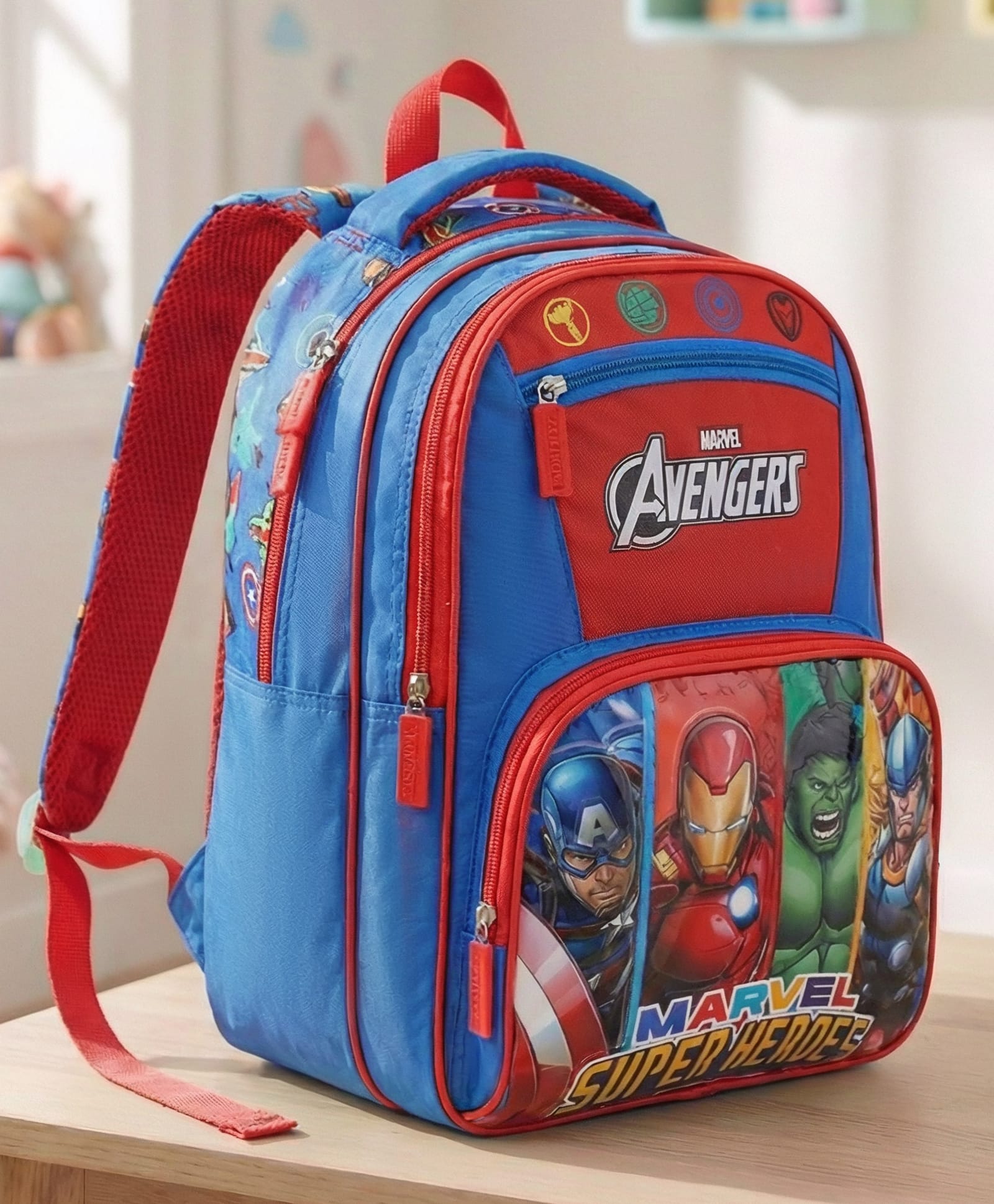 Avengers School Bag 19 Litres 2 Compartment, 2 Front Pocket Blue - Height 16 Inches-picture-31