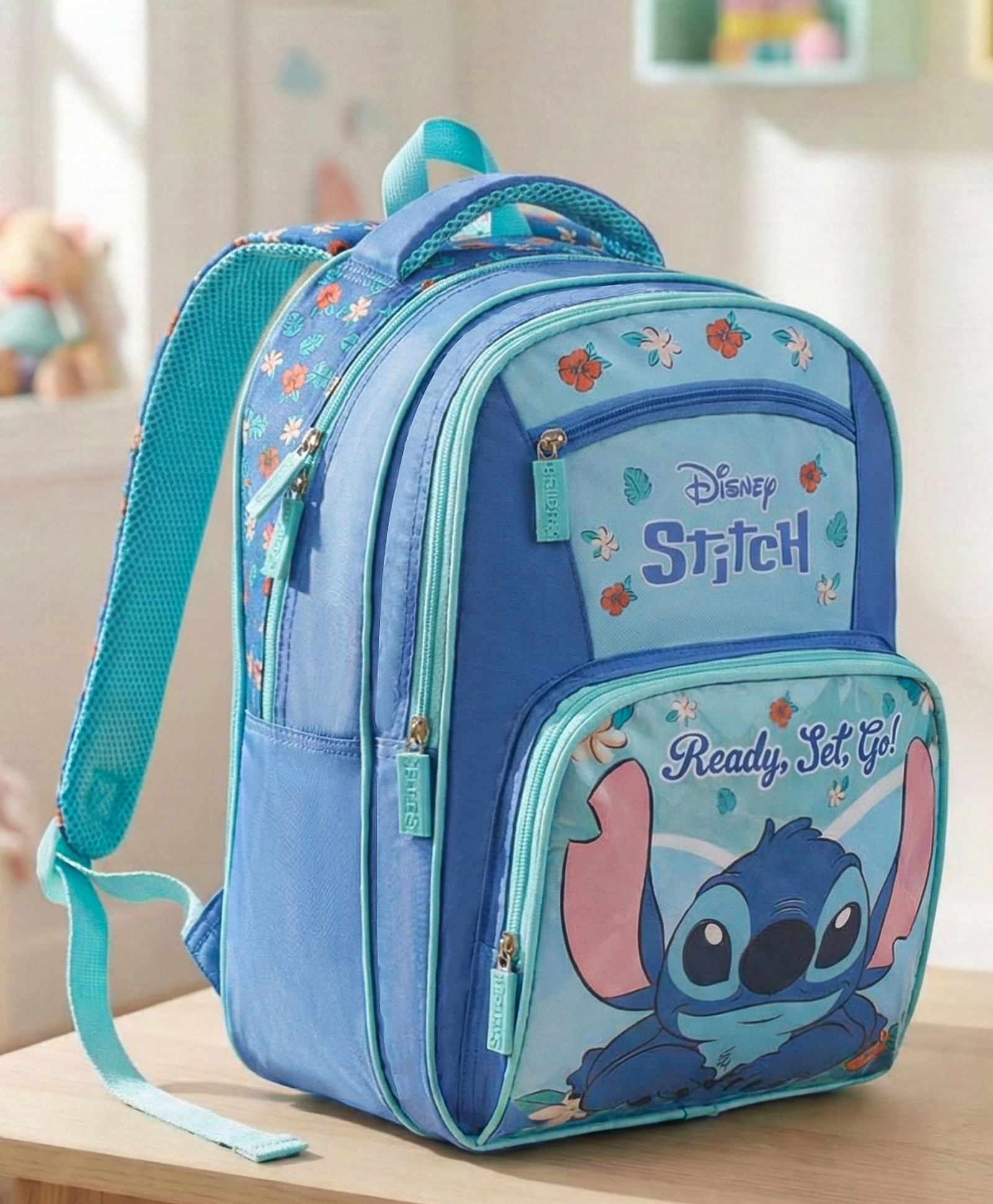 Disney Stitch School Bag 19 Litres 2 Compartment & 2 Front Pocket Blue - Height 16 Inches-image-24