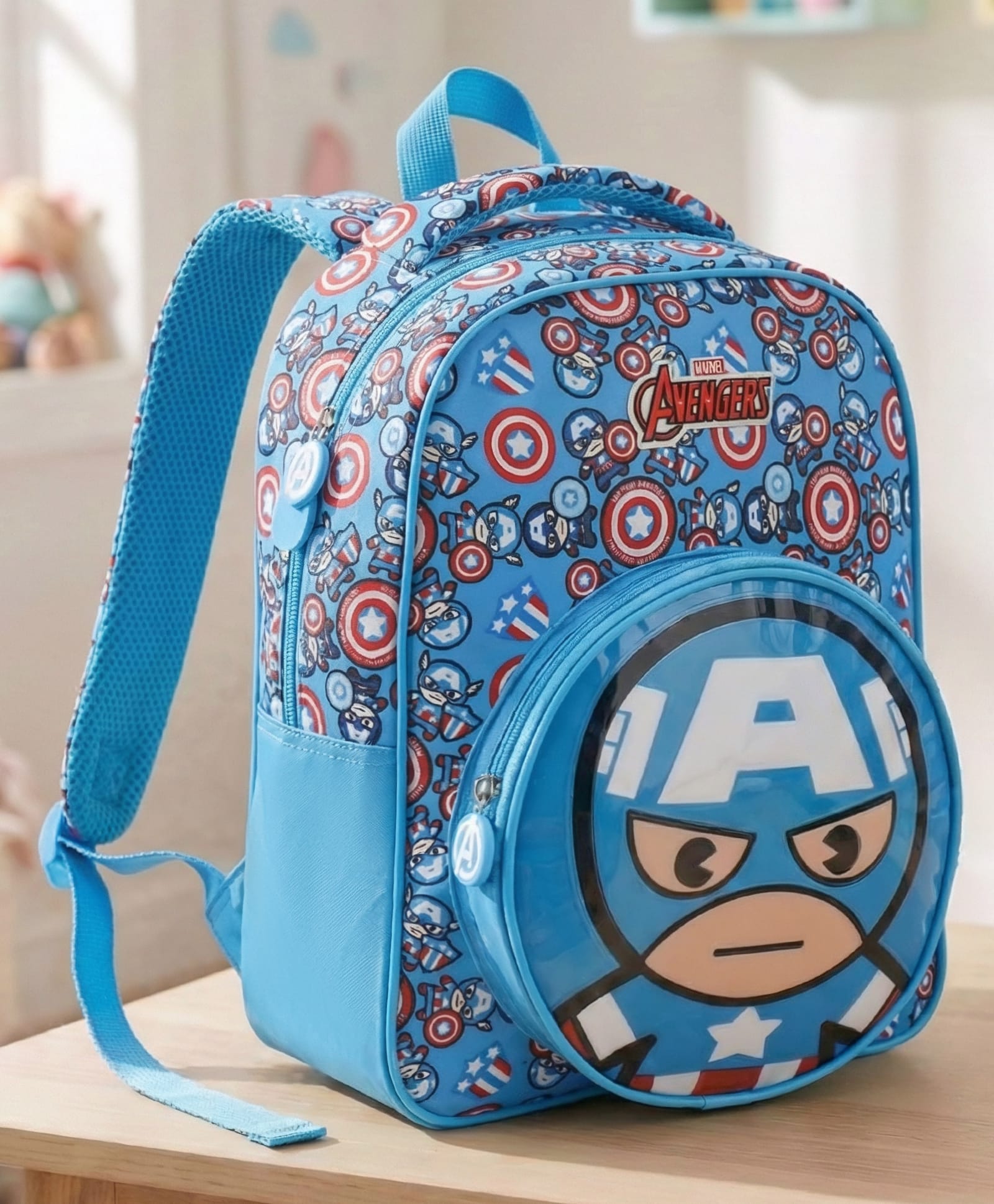 Captain America Height 13 Inches School Bag 10.5 Litres 1 Compartment, 1 Front Pocket - Blue-image-11