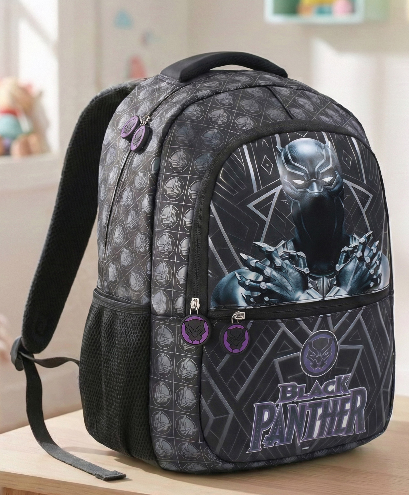Avengers Black Panther Height 16 Inches Glow in Dark School Bag 19 Litres 2 Compartment, 1 Front Pocket - Black-picture-40