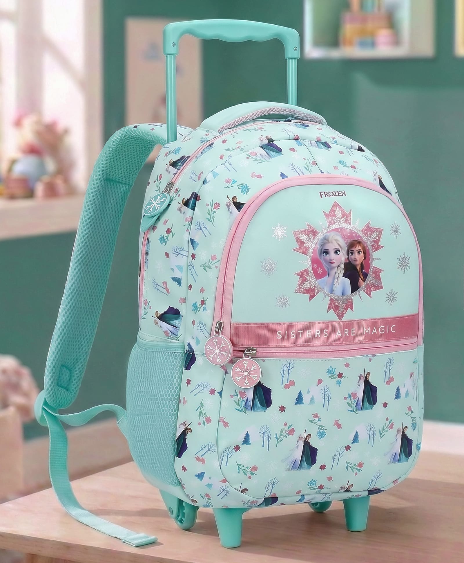 Disney Frozen Height 16 Inches Trolley School Bag 22 Litres 2 Compartment 1 Front Pocket - Turquoise-image-23