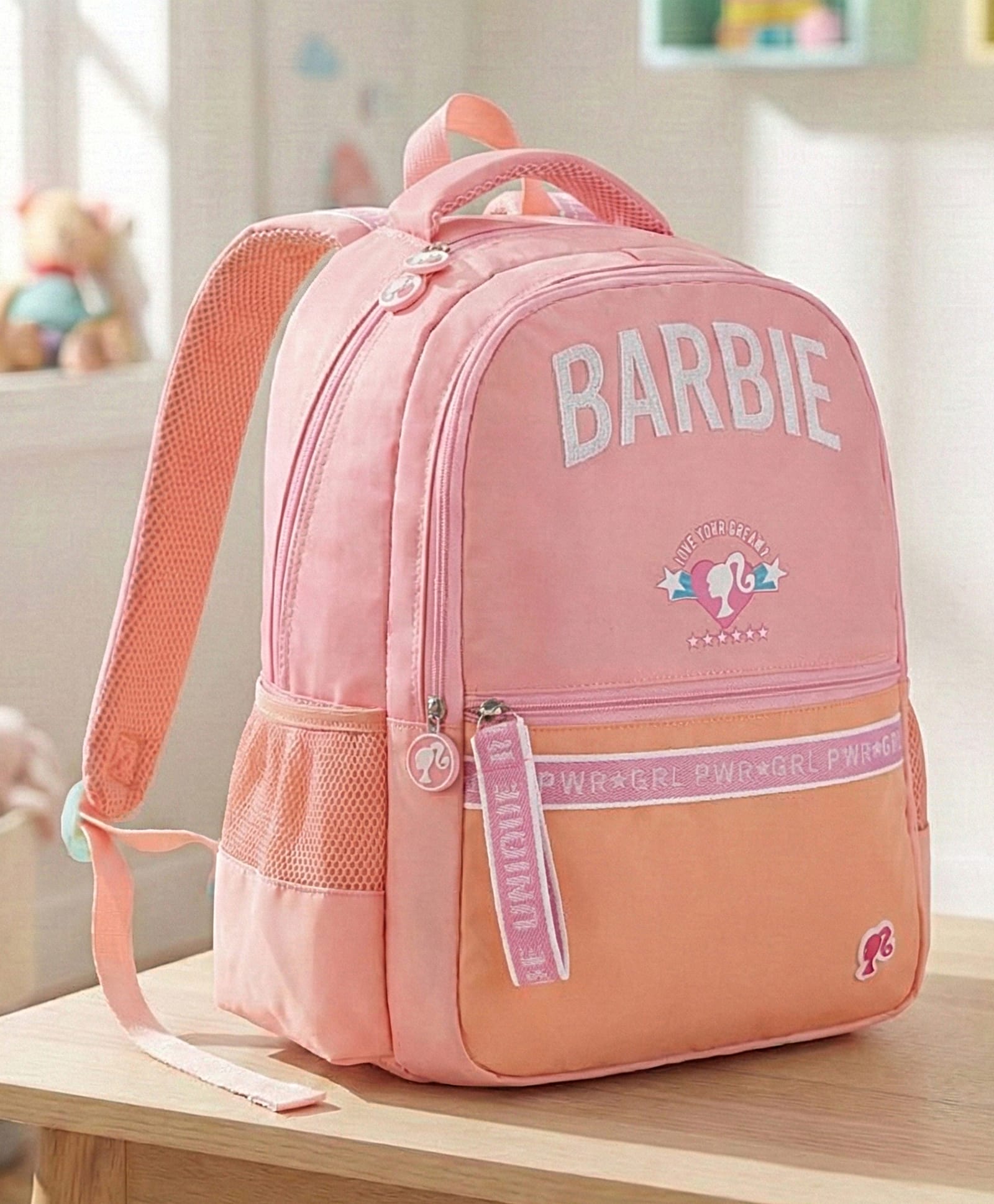 Barbie School Bag 22.5 Litres Pink & Peach - Height 17 Inches-image-45