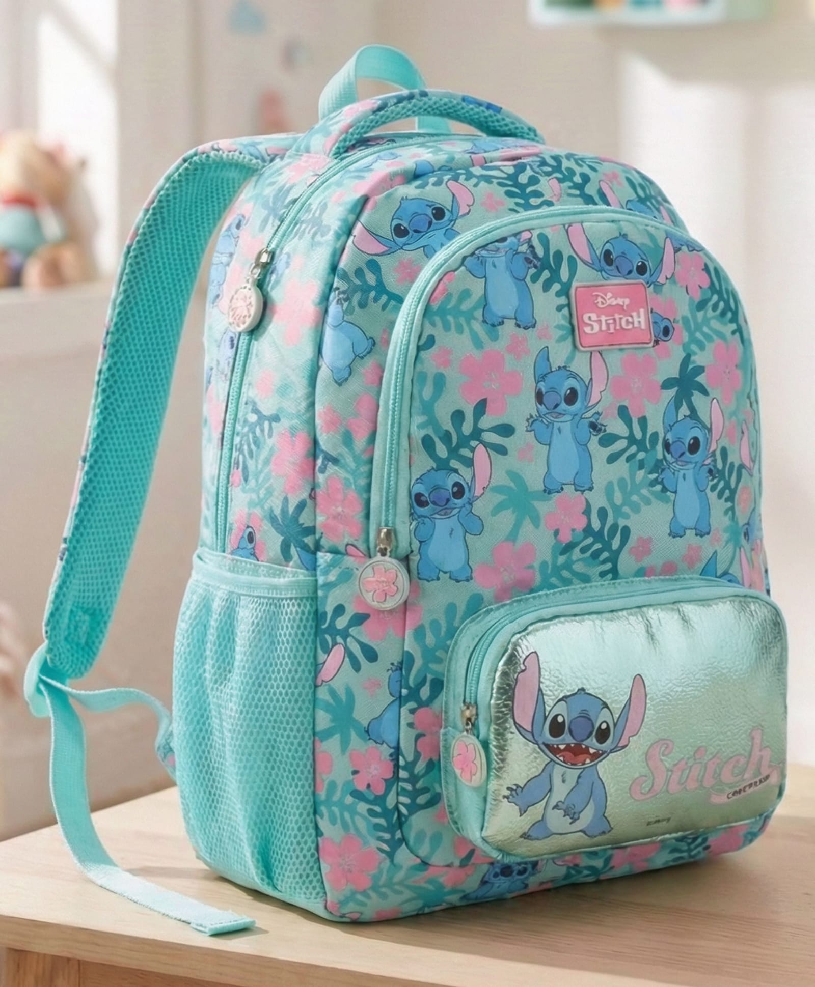 Disney Height 16 Inches Stitch School Bag 19 Litres 2 Compartment, 1 Front Pocket - Turquoise-image-45