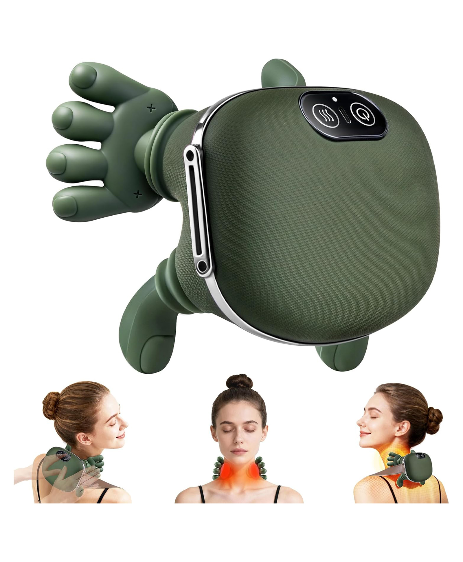 YAMAMA Shoulder And Neck Massager, Rechargeable Neck Massager for Pain Relief Deep Tissue with Two-Speed Temperature Adjustment Dual-Zone Heat, Back and Leg Massagers with Simulation Palm, Useful Gift-image-37