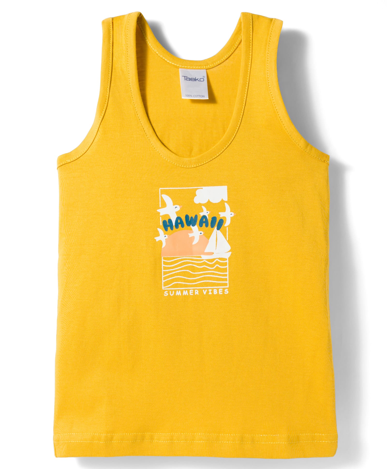 Taeko Single Jersey Knit Sleeveless Nautical Theme Printed Vest - Golden-picture-11