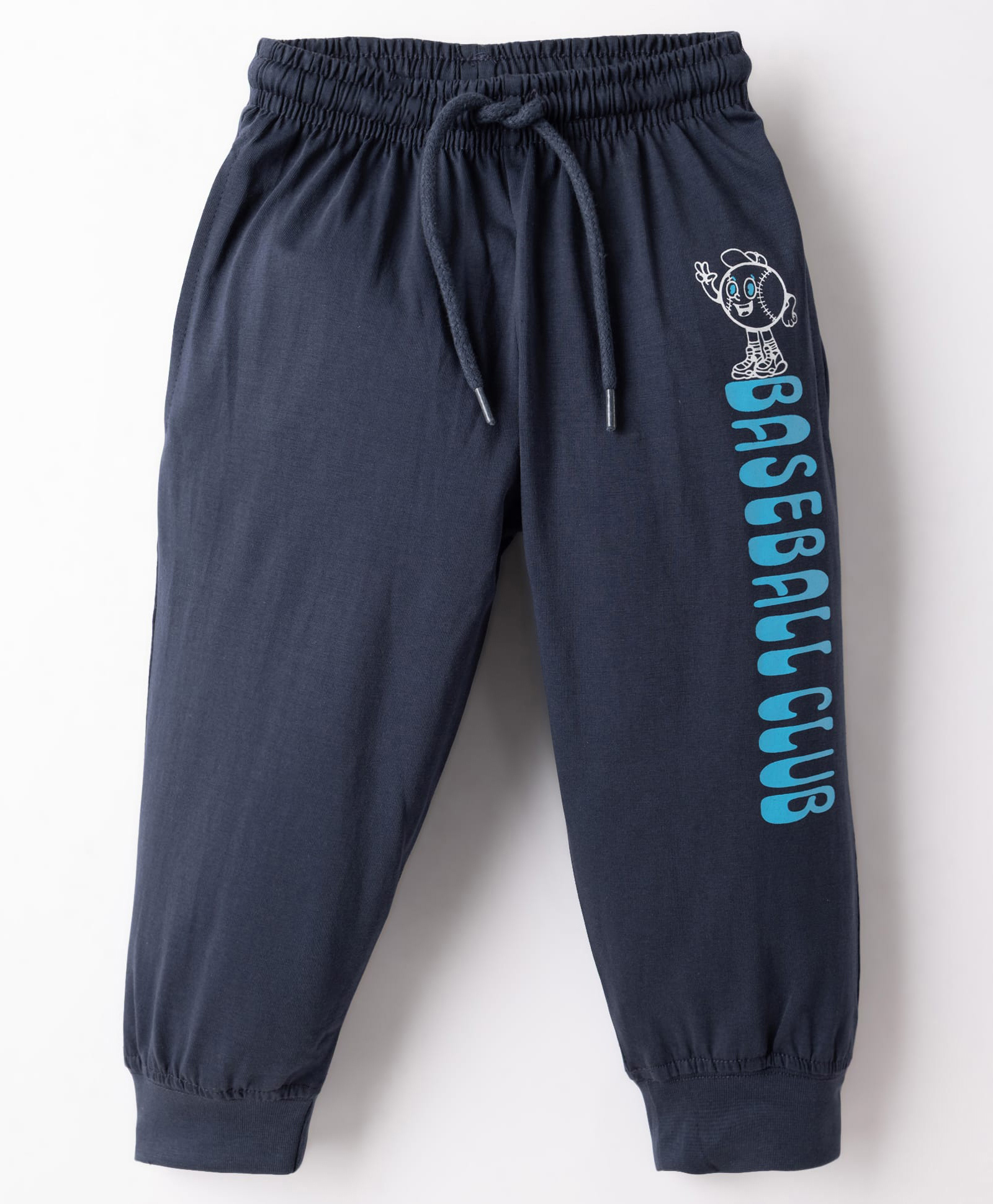 Taeko Single Jersey Knit Full Length Lounge Pant with Baseball Print - Light Blue-picture-24