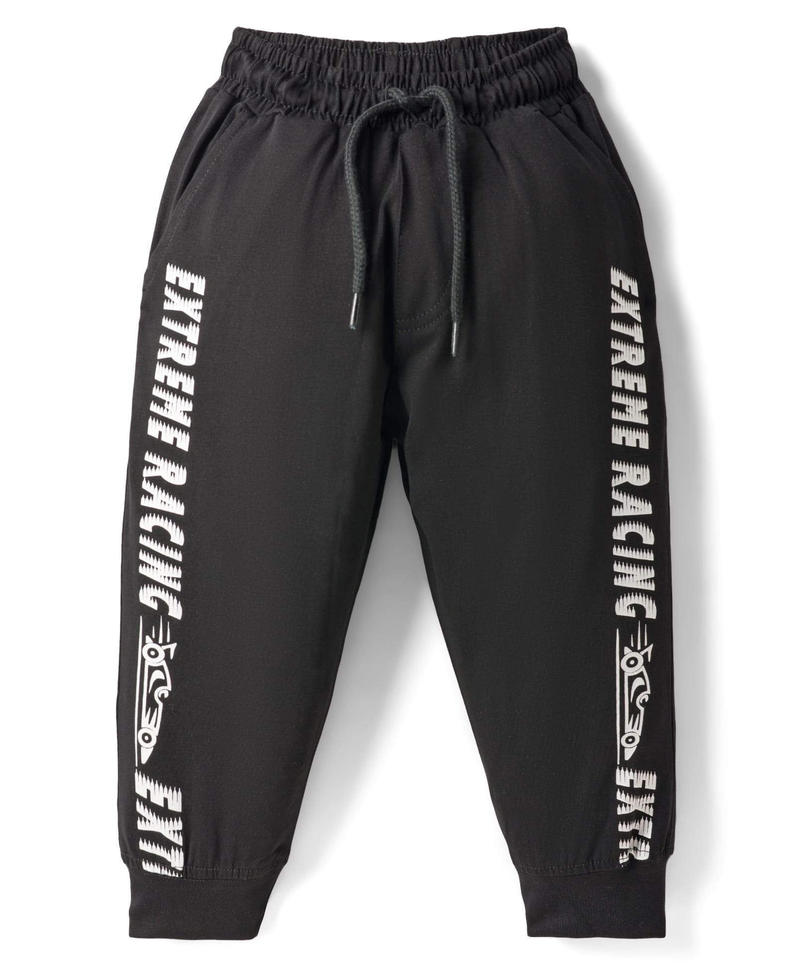Taeko Single Jersey Knit Full Length Lounge Pant With Text Print - Black-picture-41