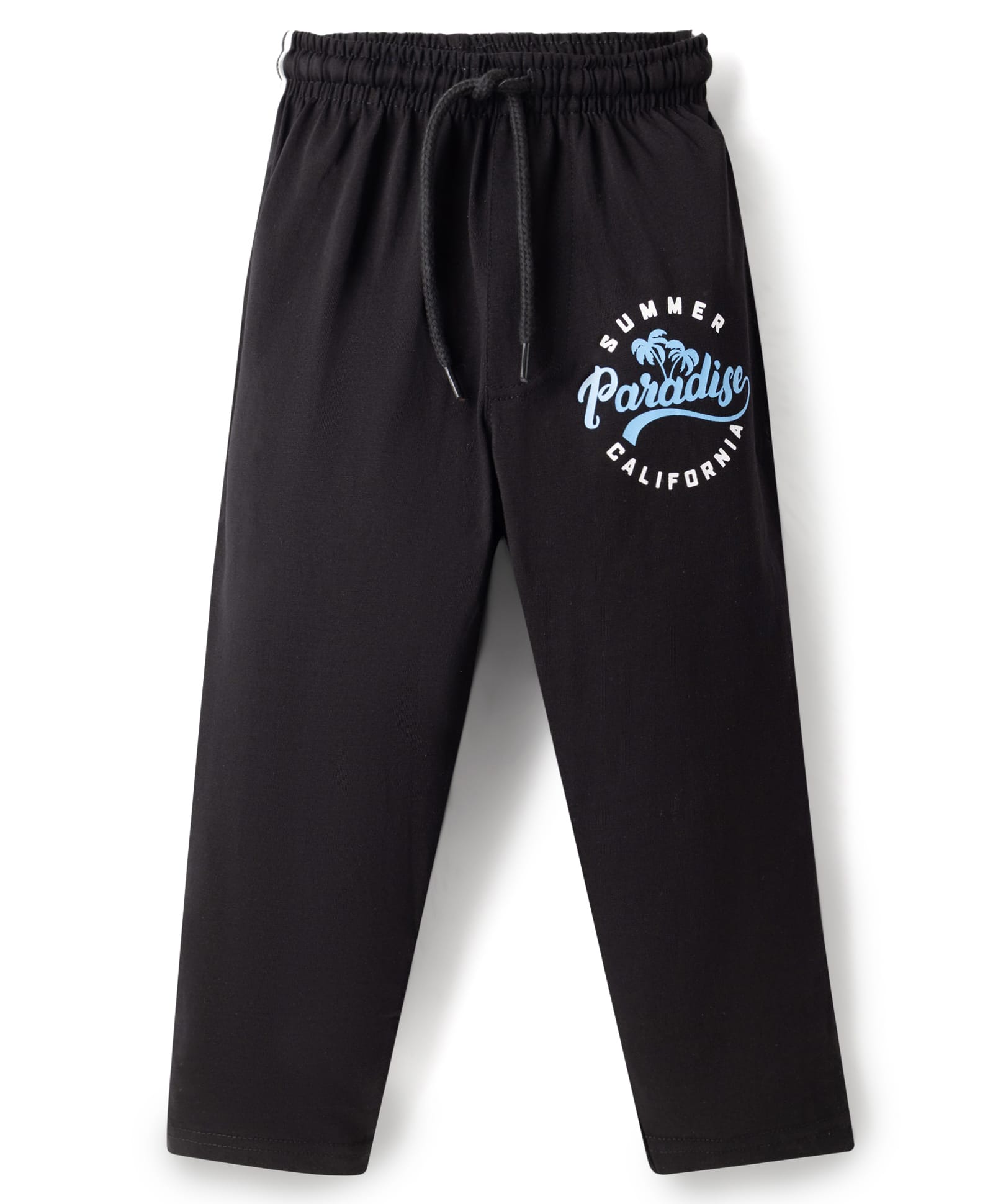 Taeko Single Jersey Knit Full Length Lounge Pant with Paradise Print - Black-picture-14