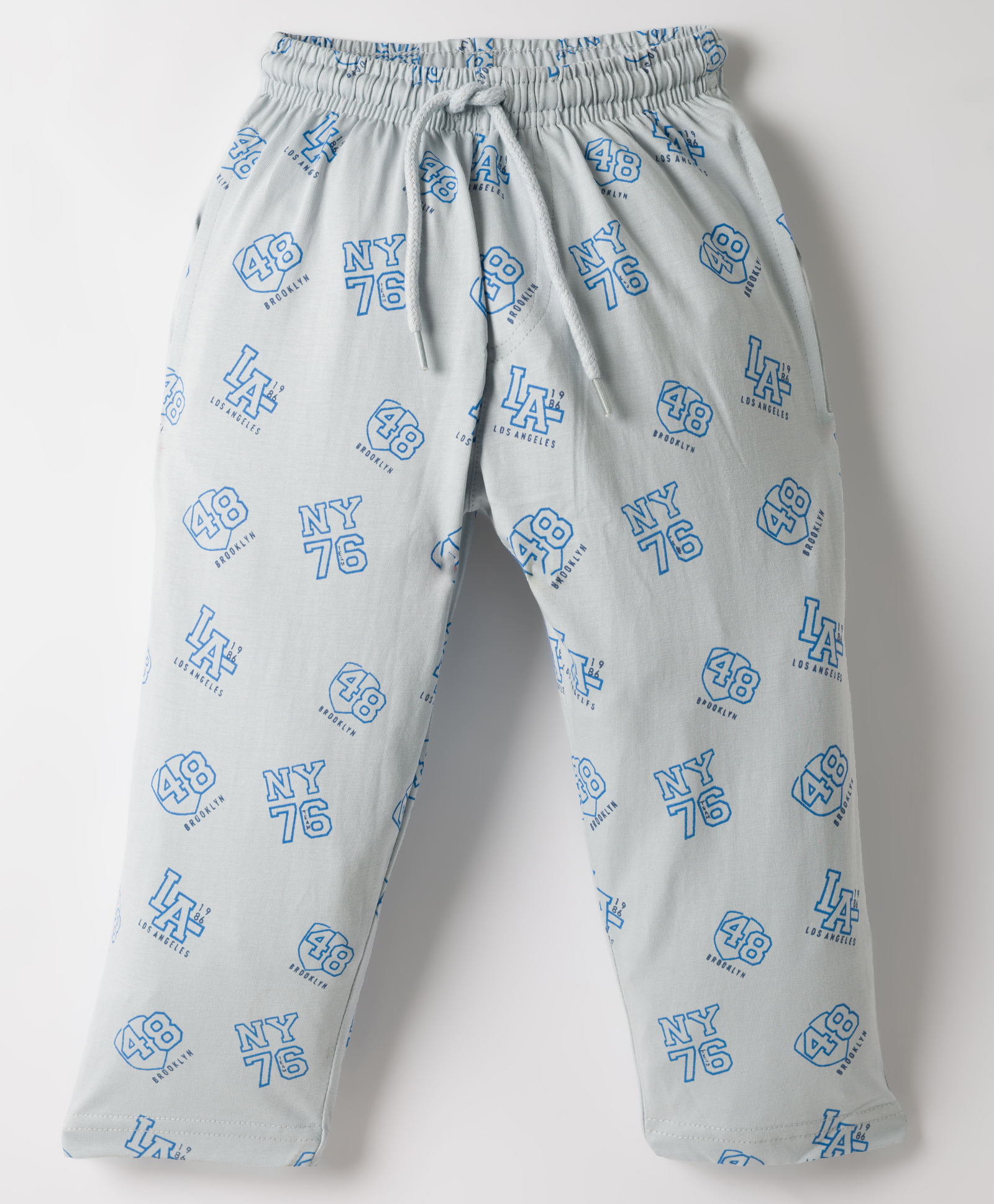 Taeko Single Jersey Knit Full Length Lounge Pant with Text Print - Blue-picture-15