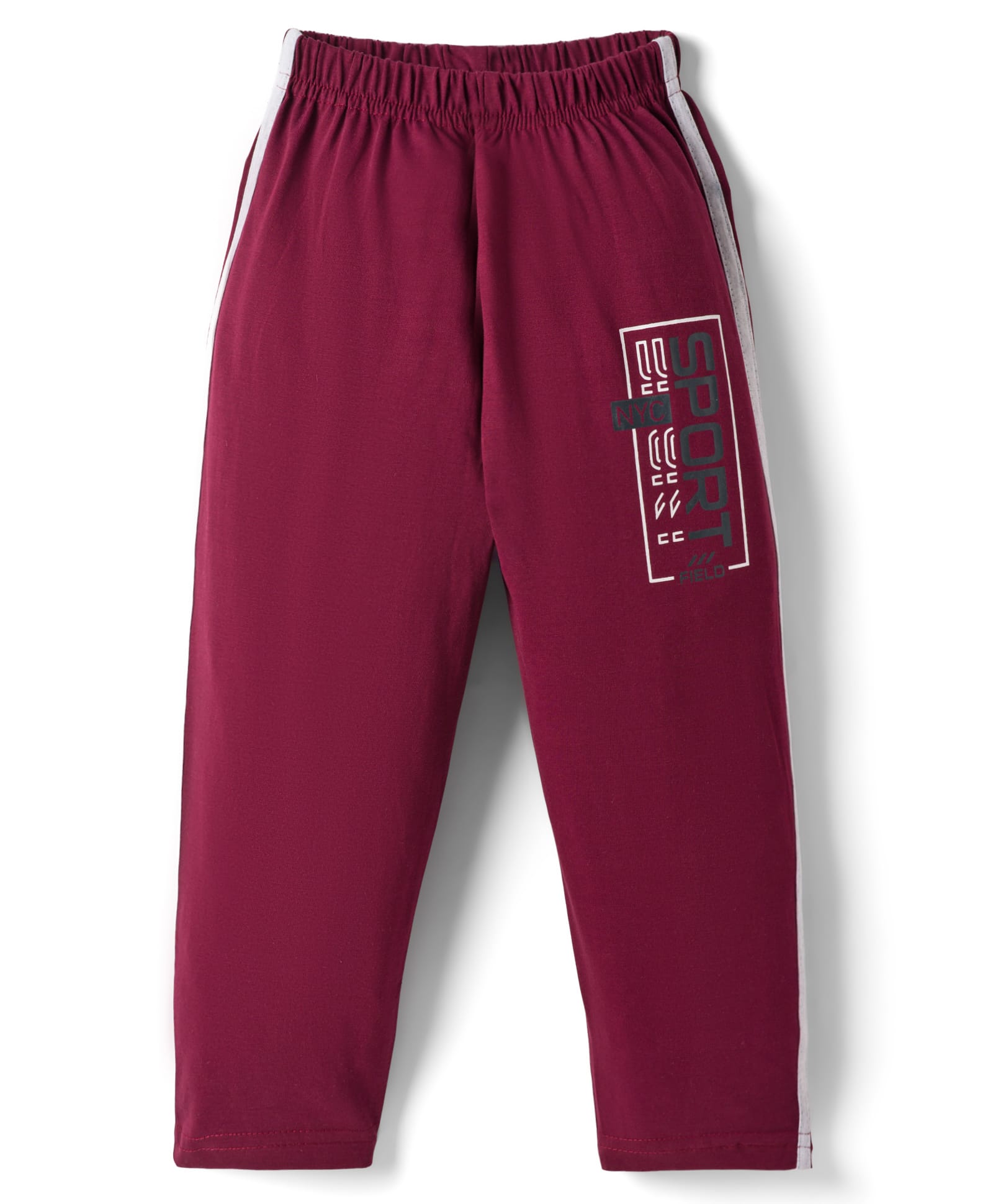 Taeko Single Jersey Knit Full Length Lounge Pant with Sport Print & Tape Detailing - Brown-picture-22