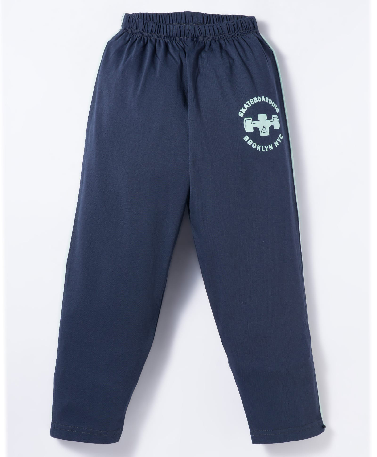 Taeko Single Jersey Knit Full Length Track Pant with Skating Print - Light Blue-picture-20