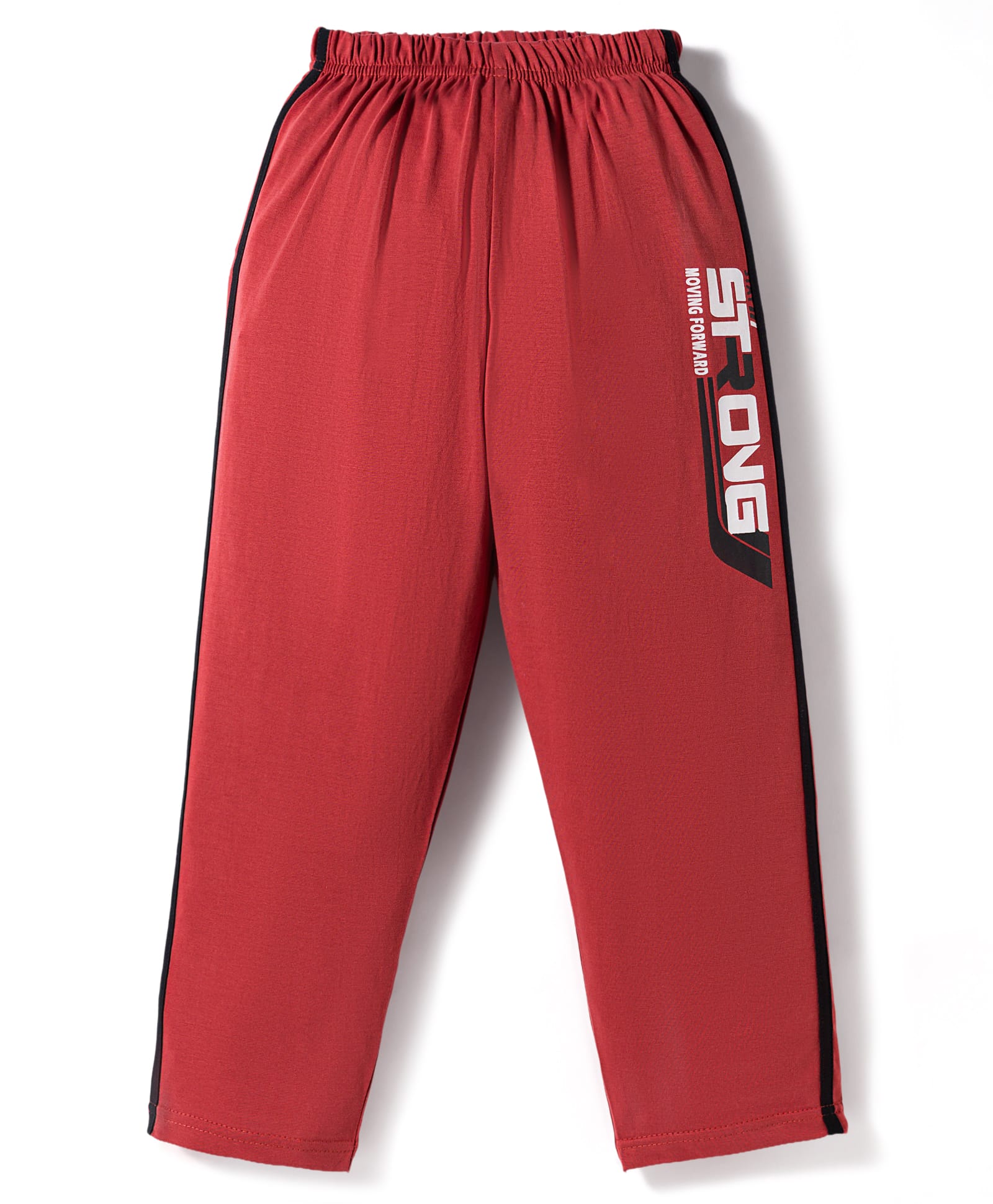 Taeko Single Jersey Knit Full Length Track Pant with Text Print - Red-picture-17