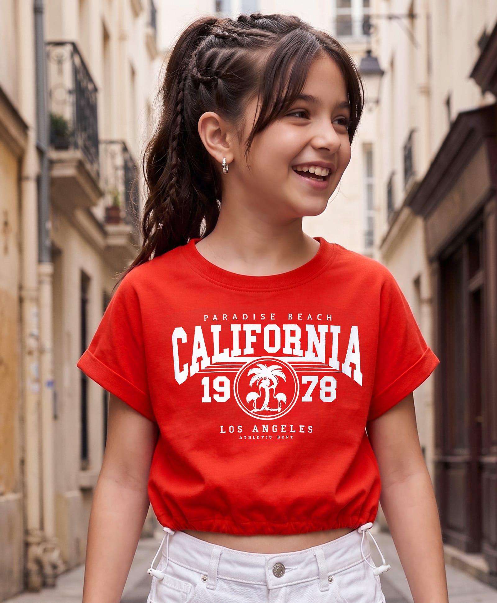 Pine Kids Cotton Knit T-Shirt with Graphic Print Red 6-7 Years-image-40