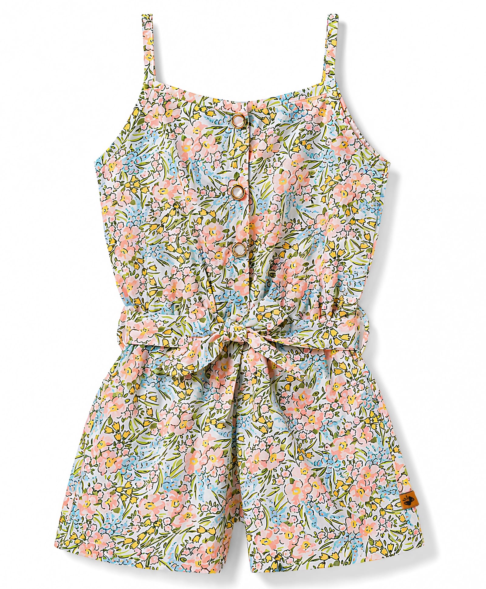 Dew Drops Woven Sleeveless Jumpsuit With Floral Print - Multicolor-picture-14