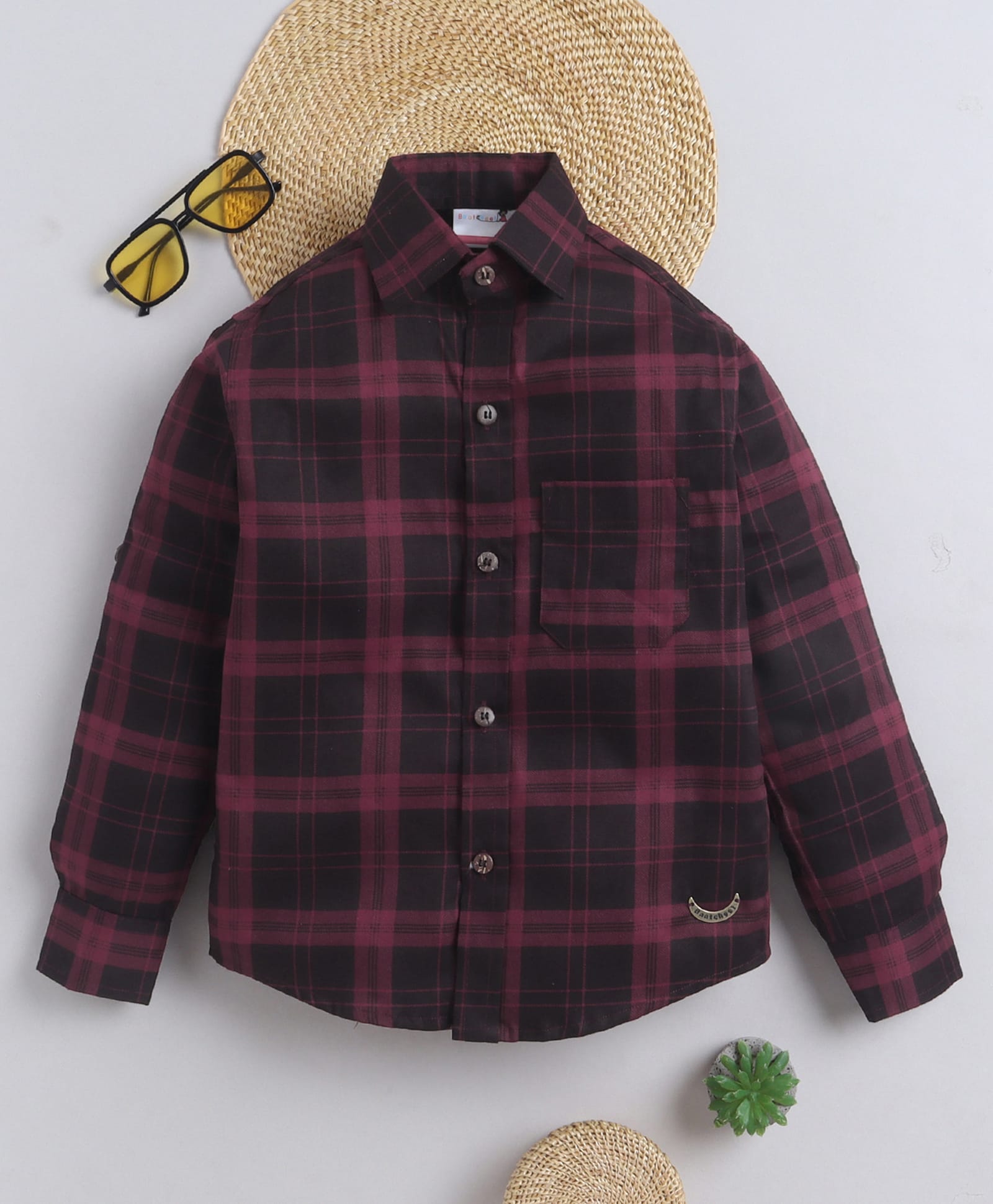 BAATCHEET Cotton Woven Full Sleeves Checked Shirt - Red-image-42