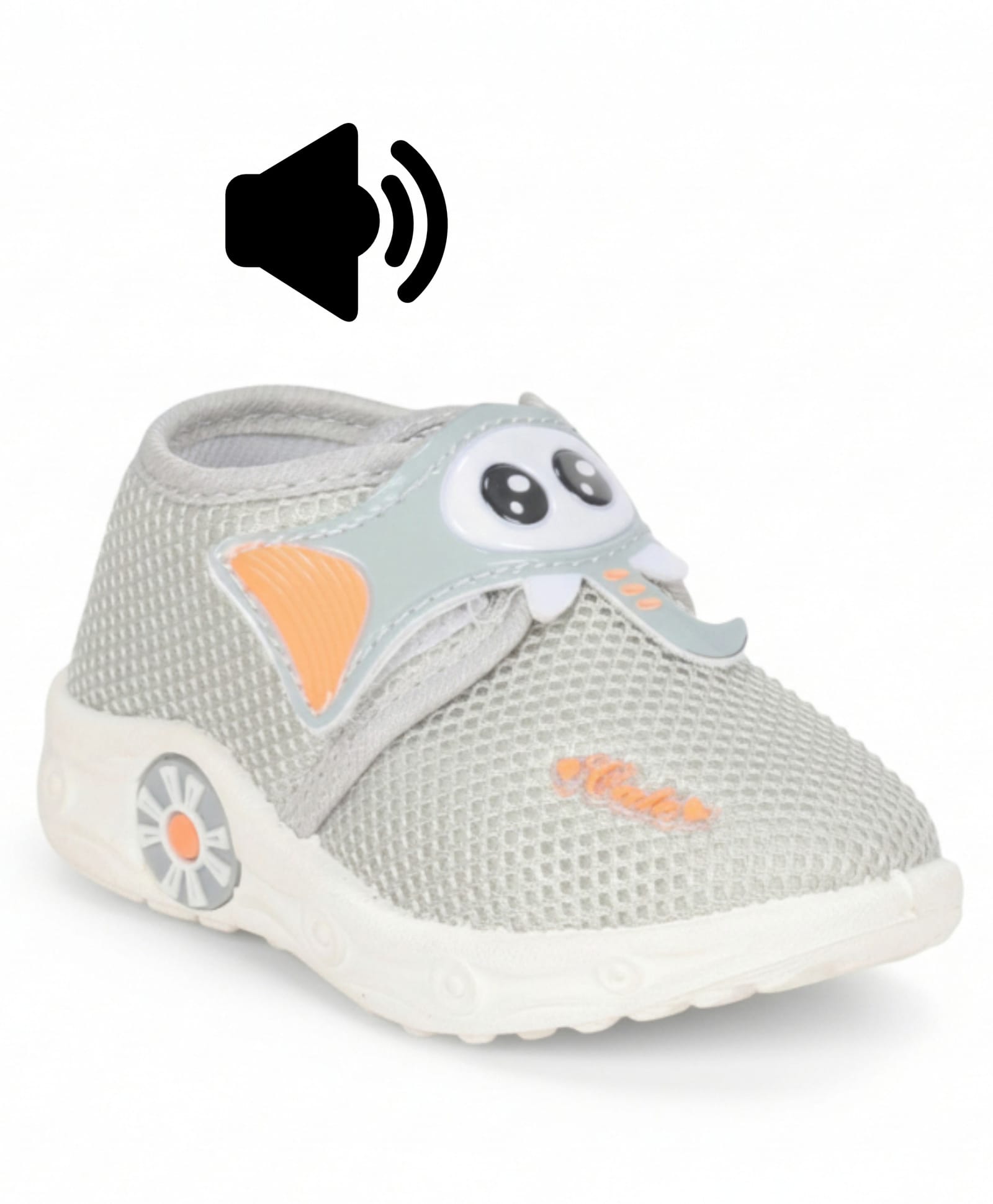 Lil Lollipop Mesh & Elephant Applique Detailed Velcro Closure Musical Shoes - Grey-picture-15