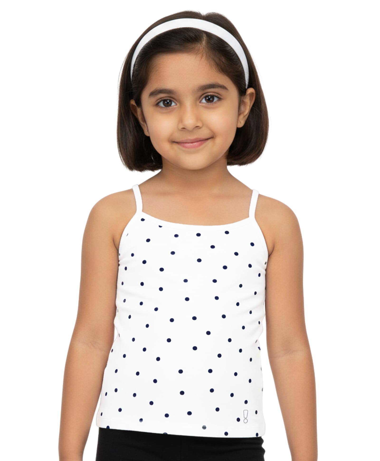 Plan B Cotton Knit Sleeveless Polka Dots Printed Camisoles - White-image-36