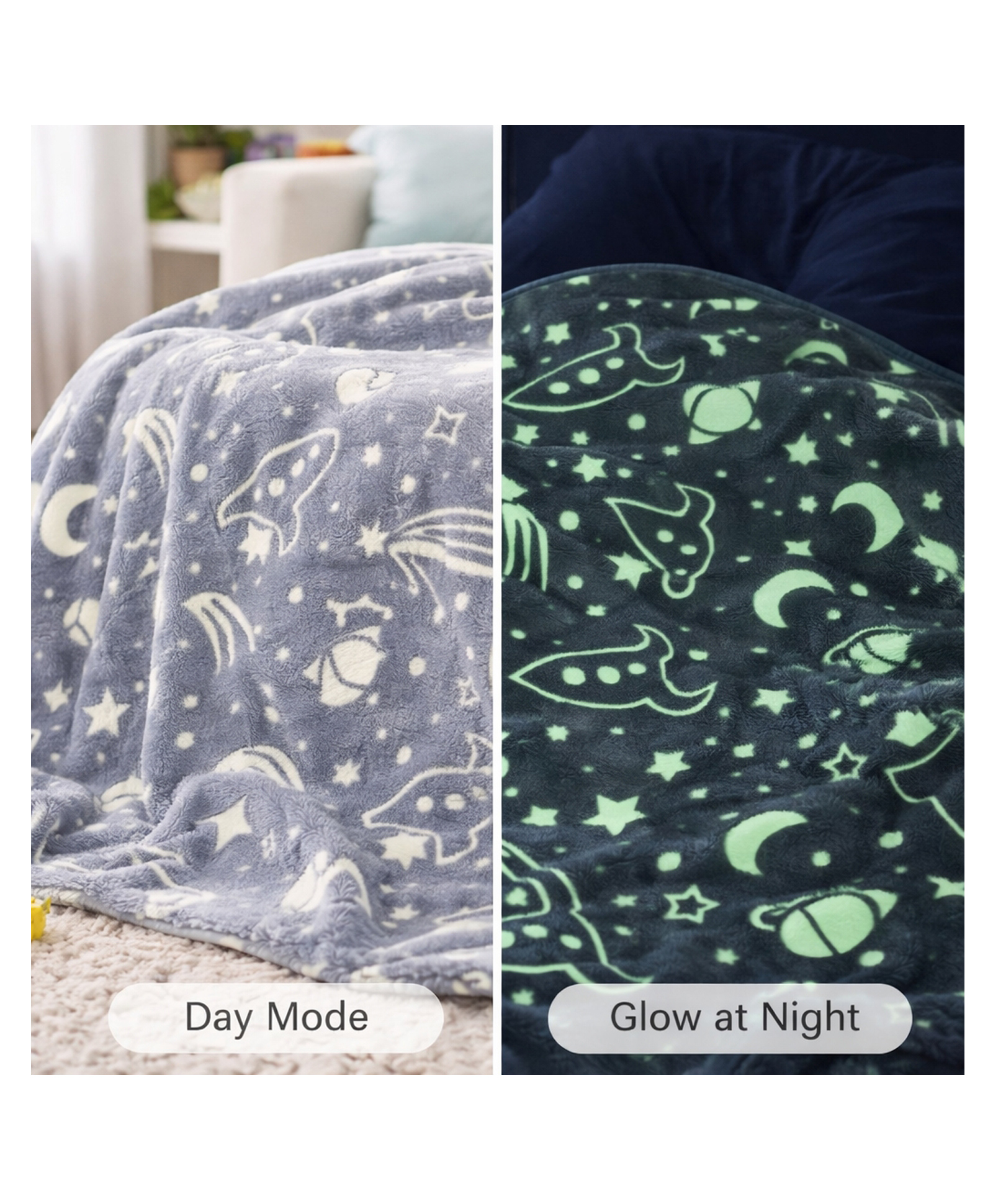 Honor Your Home - Glow in the dark blanket (Space) - Charcoal Grey-image-41
