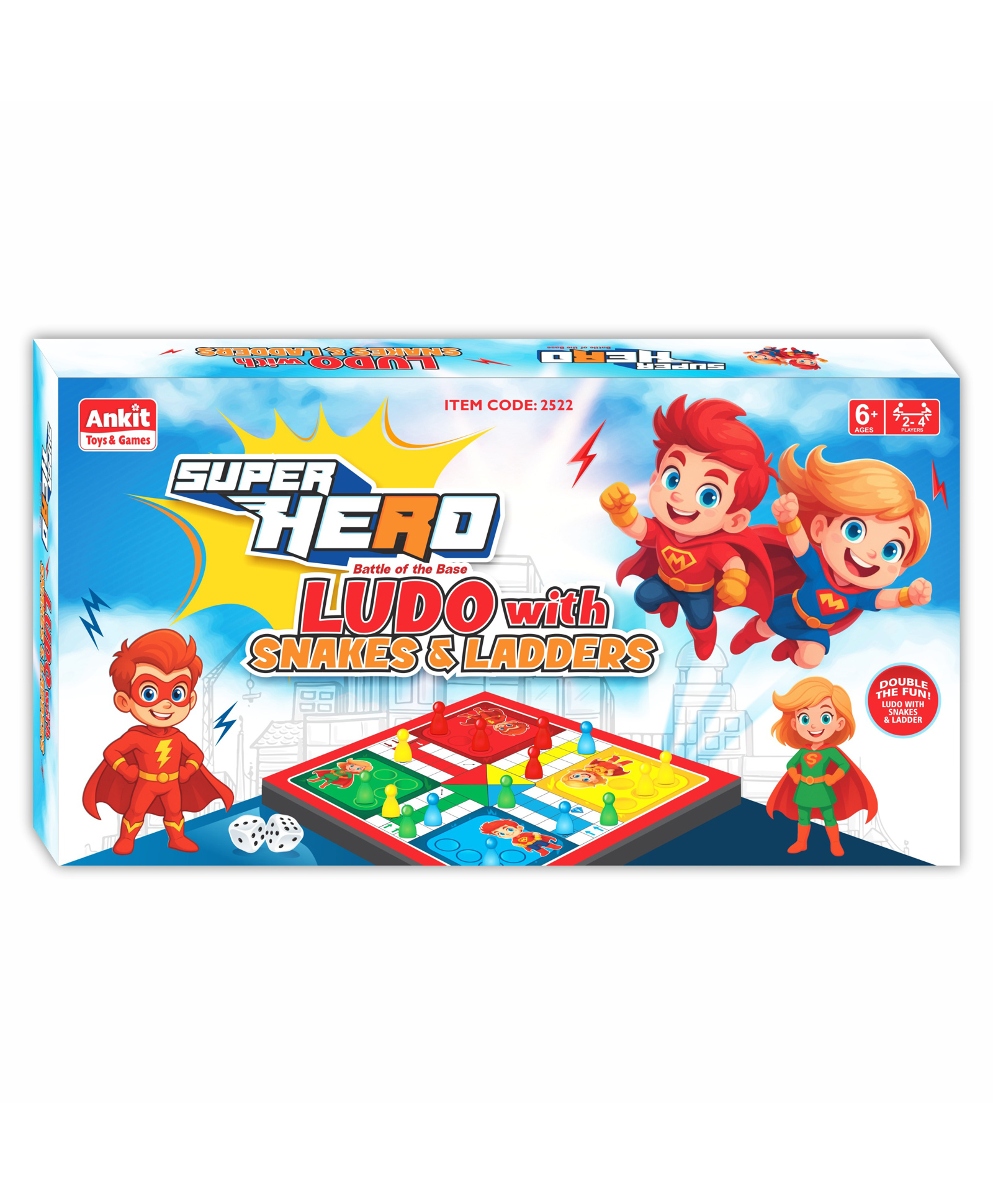 Super Hero Ludo with Snakes & Ladders | 2-in-1 Board Game | Family Game for Kids Board Game Accessories-image-36