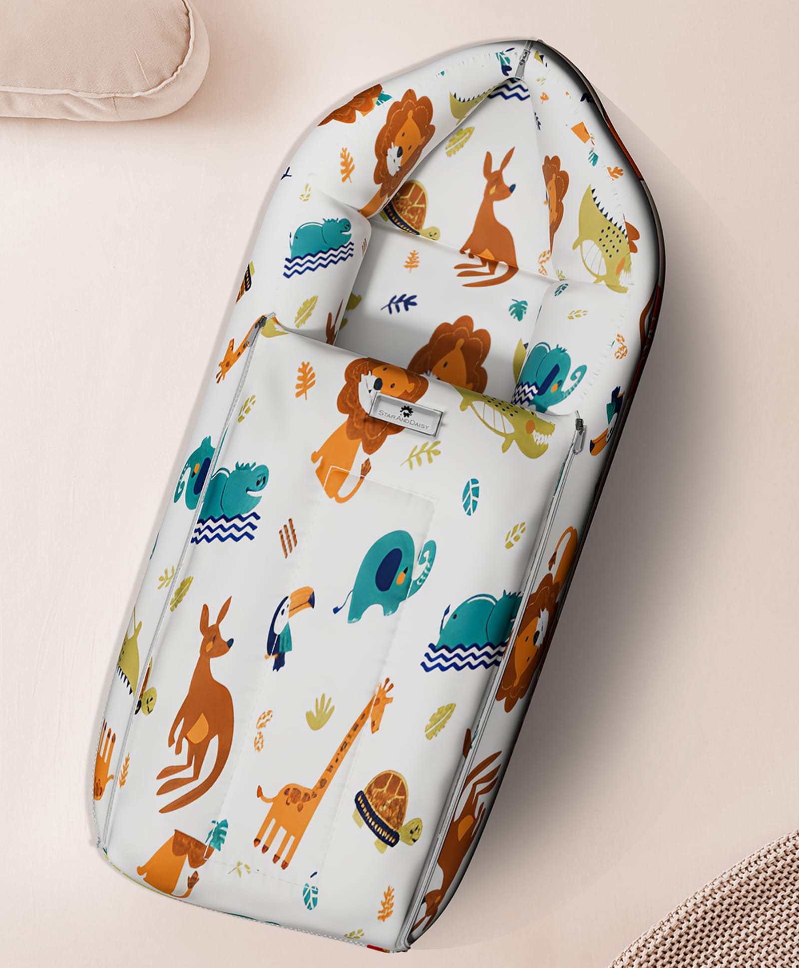 StarAndDaisy 3 in 1 Baby Sleeping Bag for New Born/Baby Carrier for New Born/Soft and Comfortable Baby Bed for 0-12 Months/Foldable & Washable Cotton Design -Kangaroo Print-picture-23