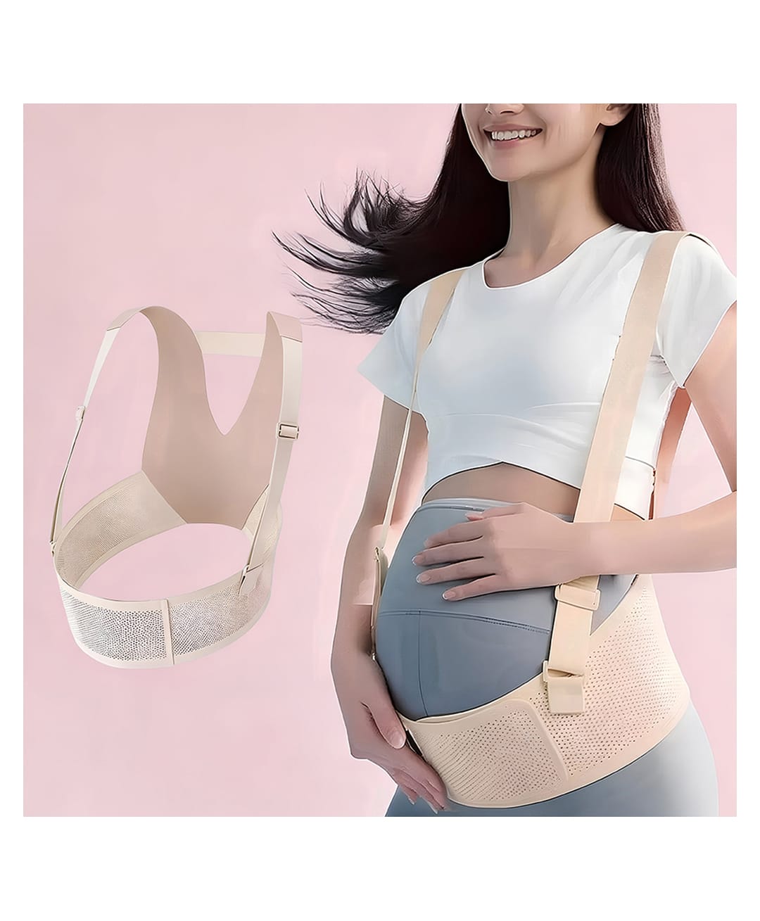 StarAndDaisy Pregnancy/Belly Support belt/band, Abdominal Belt For Women, Maternity Belt for Waist, Pelvis & Tummy Support -Beige
