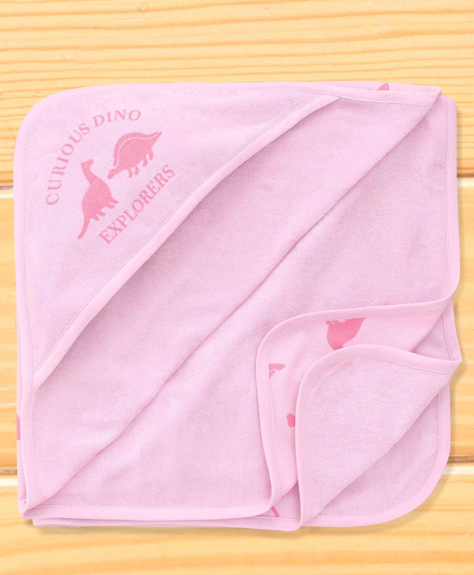 Pink Rabbit Terry Knit Unisex Towel With Dino Print L 80 x B 80 cm - Purple-picture-45