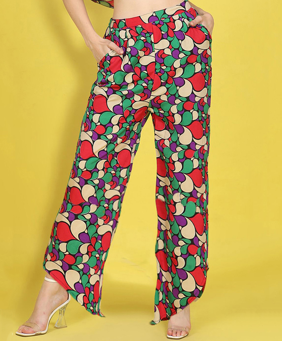 Cutiekins Woven Abstract Printed Pant - Red & Multi Colour-picture-20