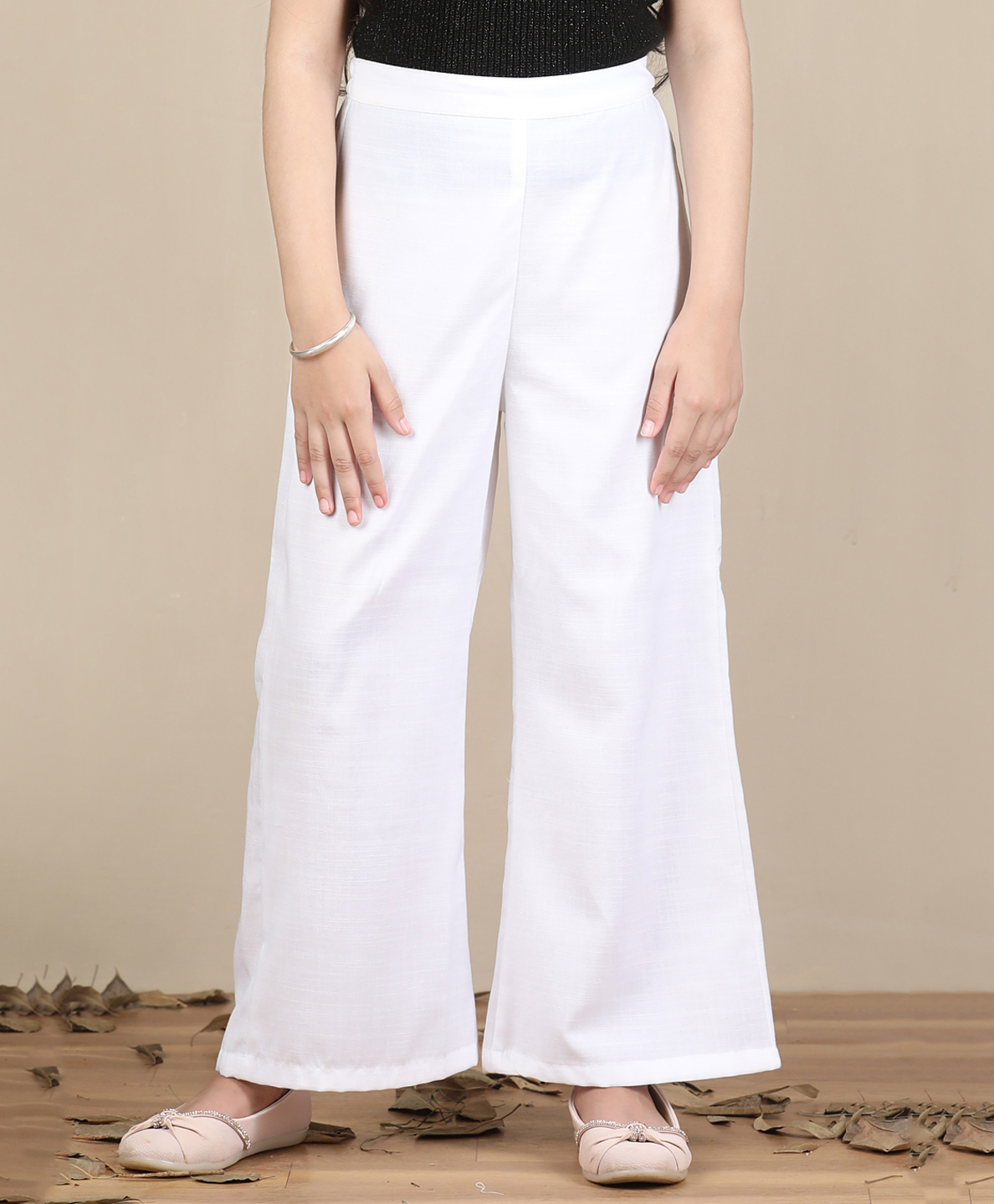 Cutiekins Woven Solid Pants - White-picture-23