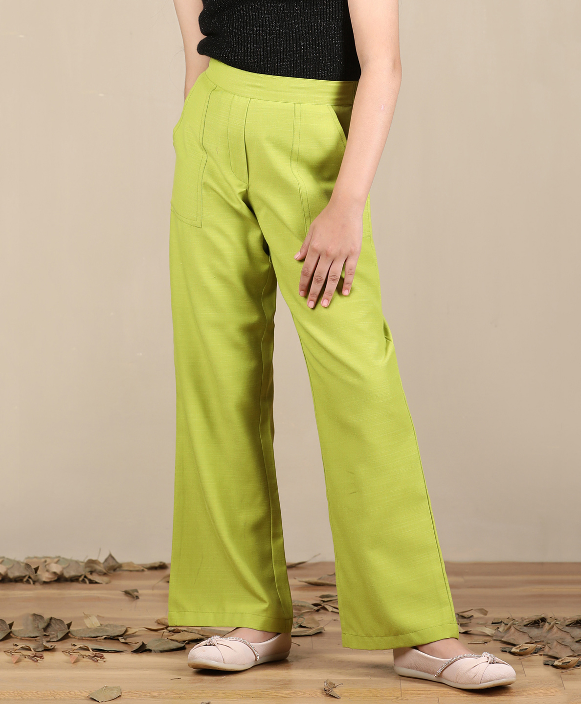 Cutiekins Woven Solid Pants - Green-picture-38