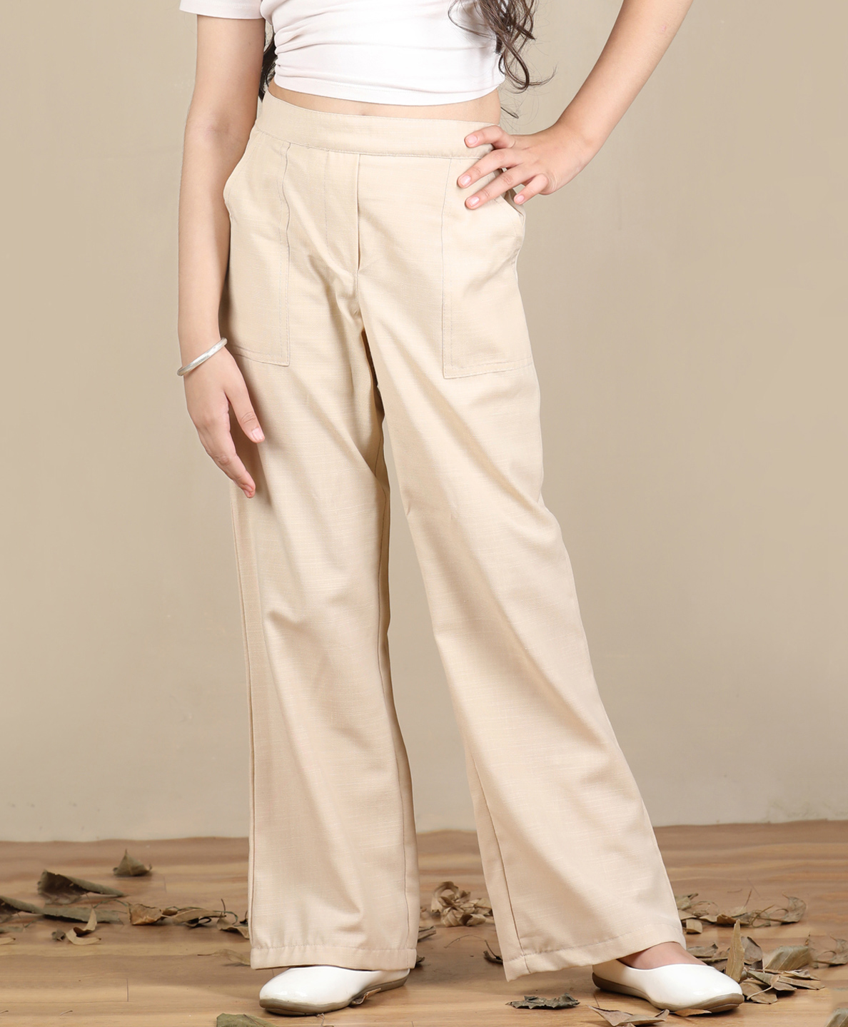 Cutiekins Cotton Woven Solid pant - Cream-picture-16