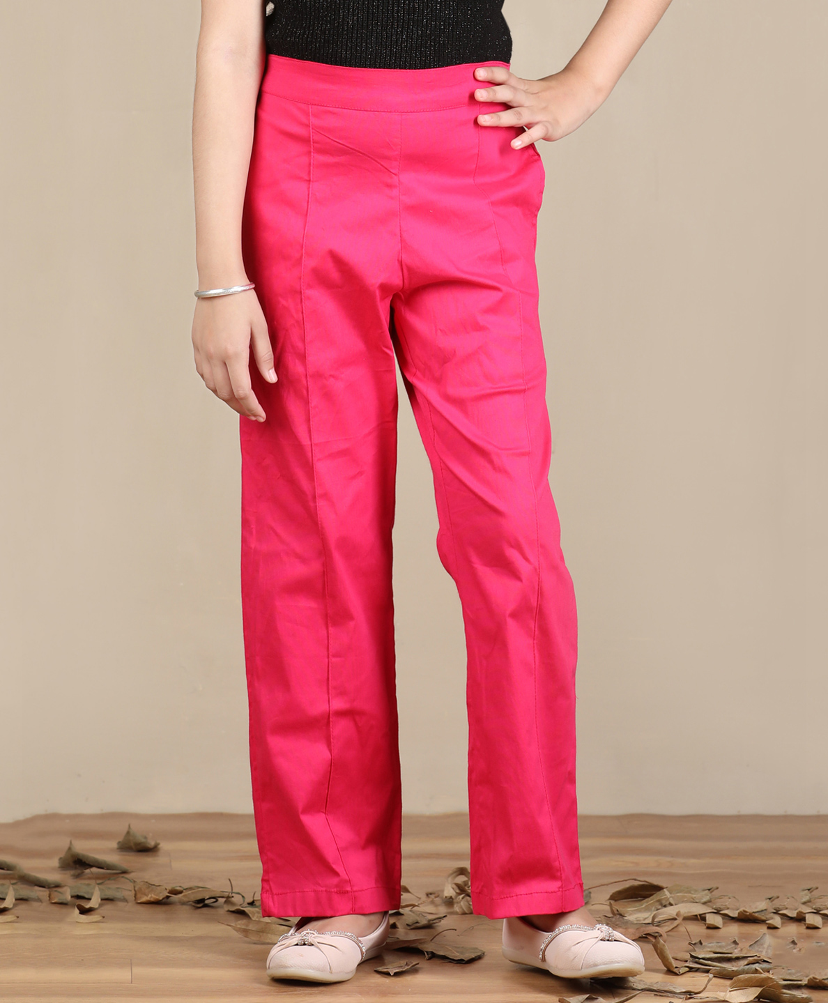 Cutiekins Cotton Woven Solid pant - Magenta Pink-picture-11