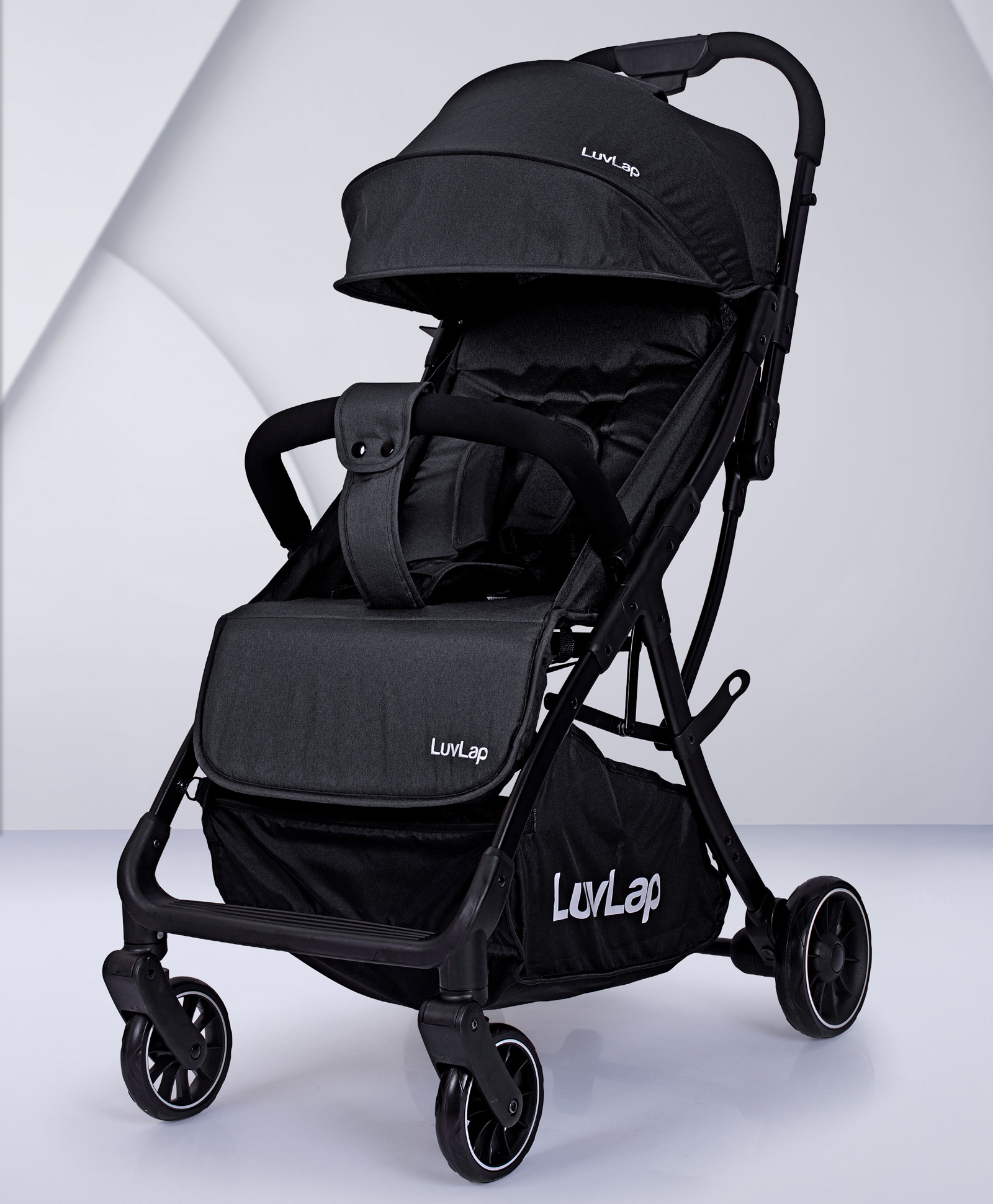 Luv Lap Regency Baby Stroller With 5-Point Safety, Heavy-Duty Wheels, Multi Recline Seat, Adjustable Footrest, Storage Basket & Canopy - Black-image-33
