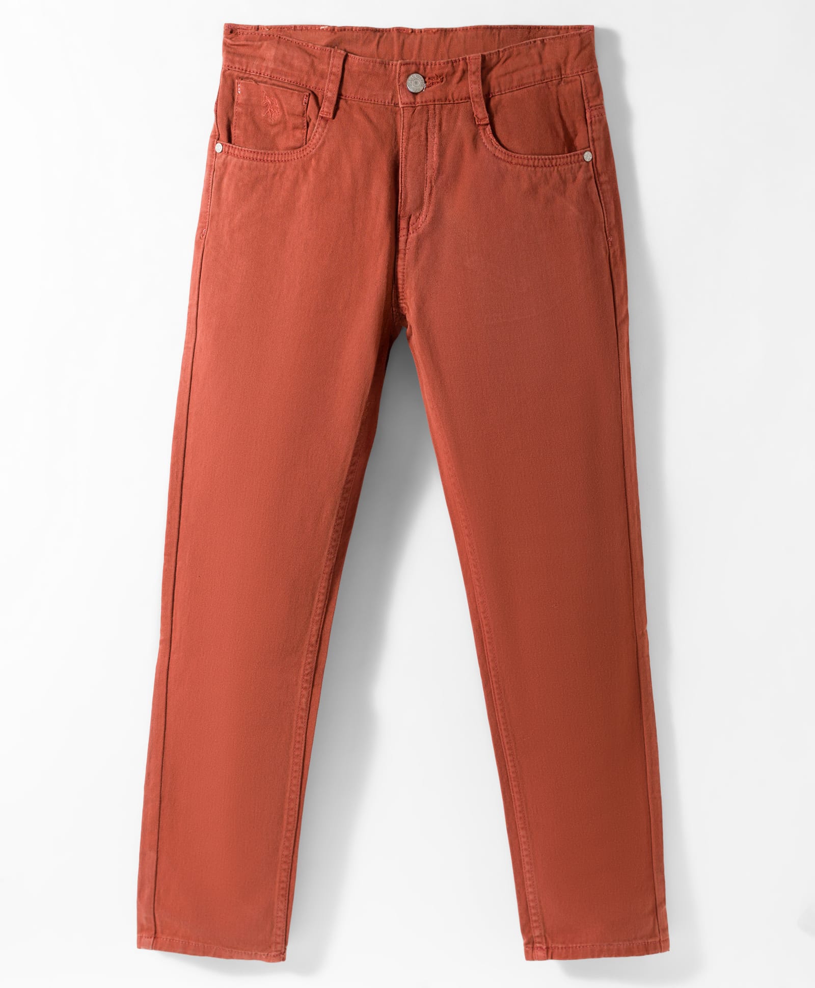 US Polo Assn Cotton Woven Full Length Solid Jeans - Light Brown-picture-14