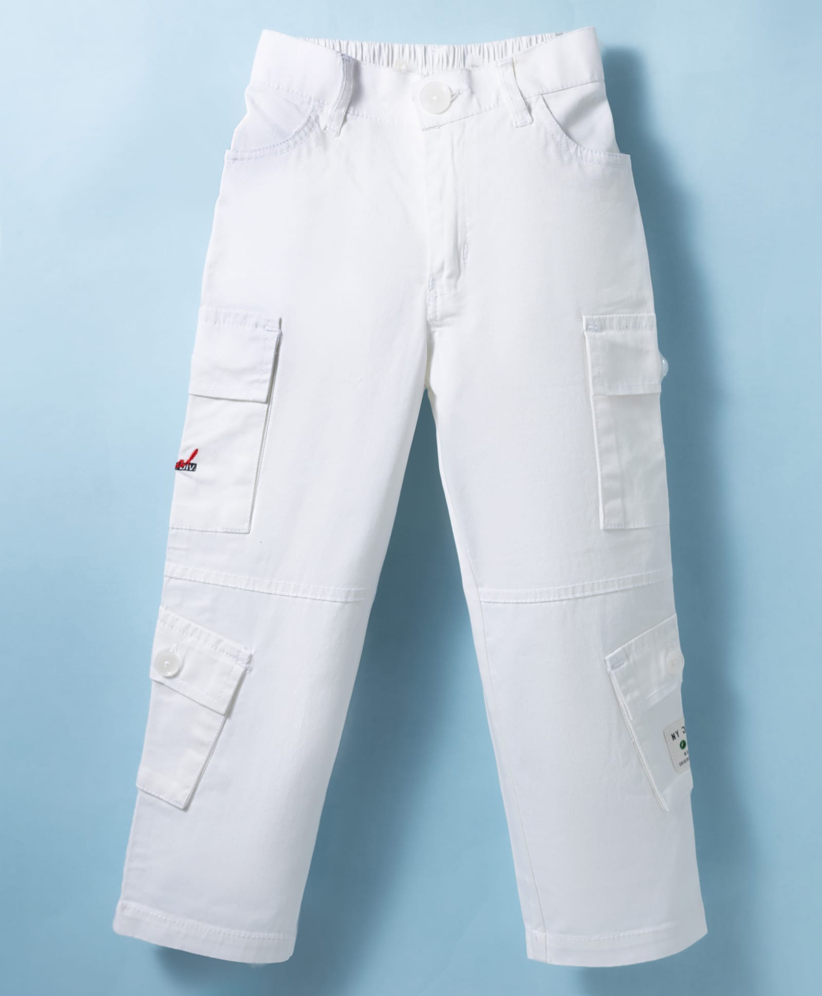 Noddy Typography Embroidered & Patch Detailed Pants - White-picture-33