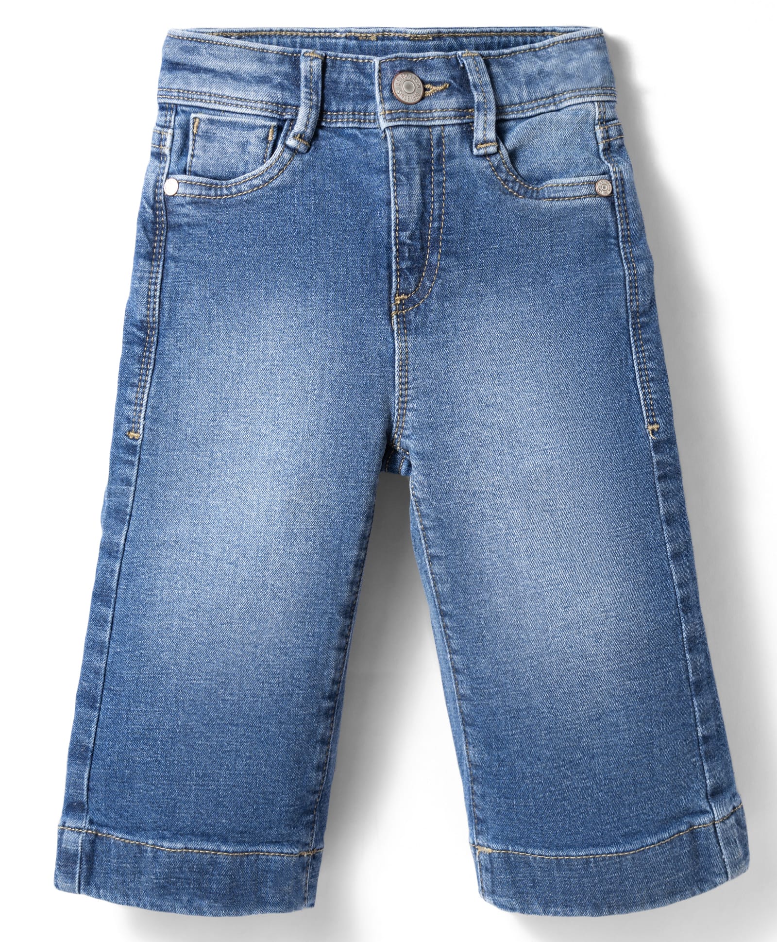 US Polo Assn Cotton Woven Full Length Wide Leg Washed Jeans - Blue-image-47