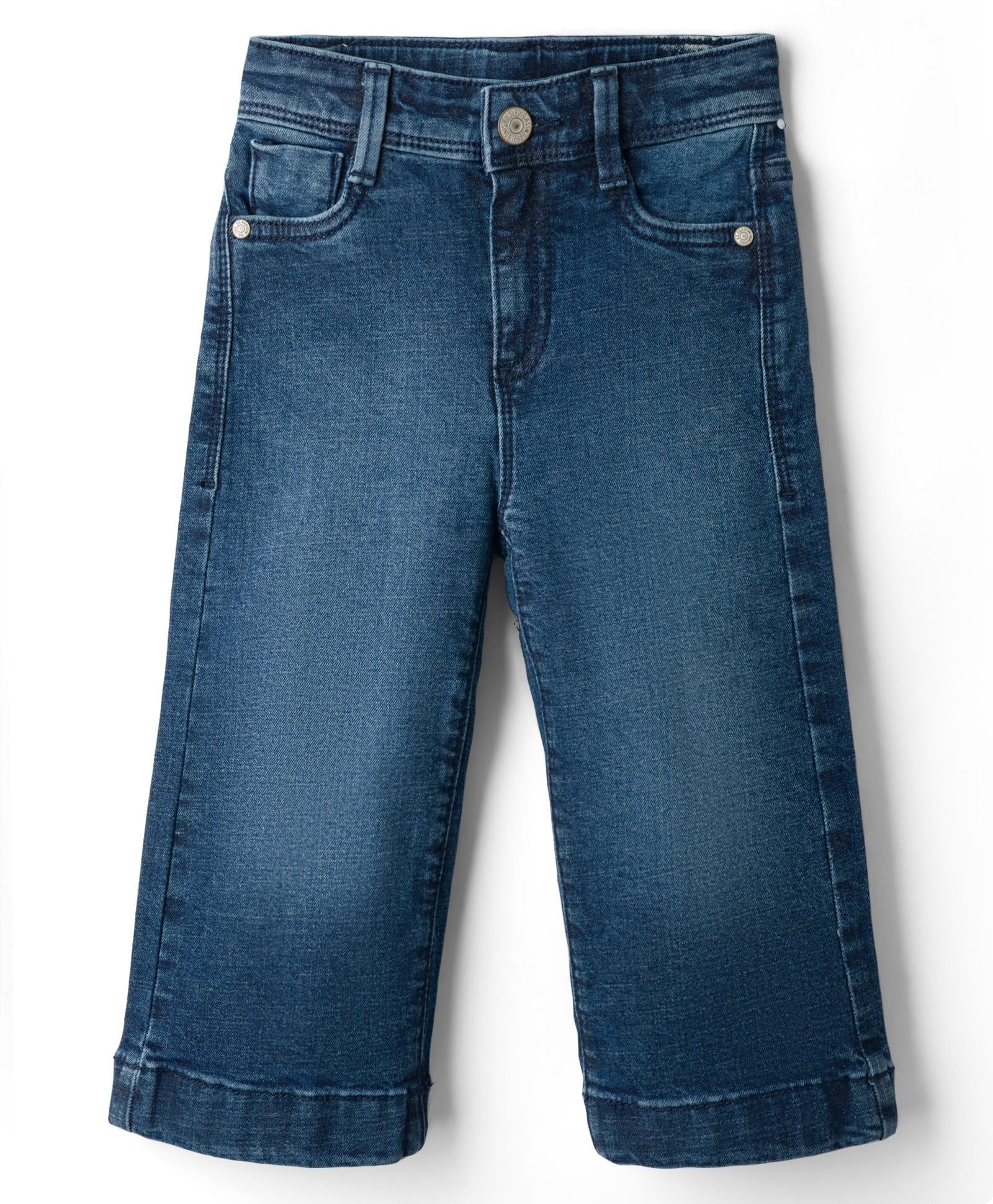 US Polo Assn Cotton Woven Full Length Wide Leg Washed Jeans - Blue-picture-13